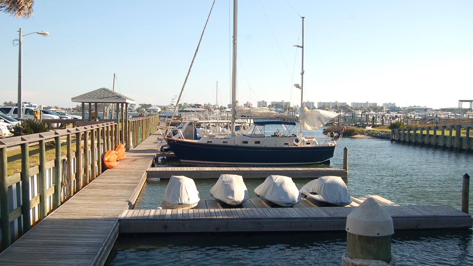 Charter boats docked in Orange Beach