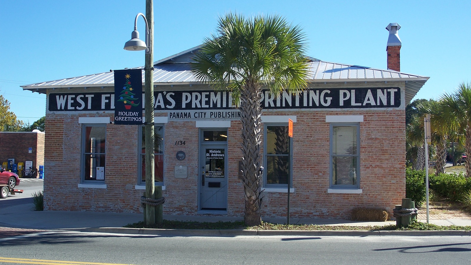 Historic Panama City Publishing Company Museum building in St. Andrews