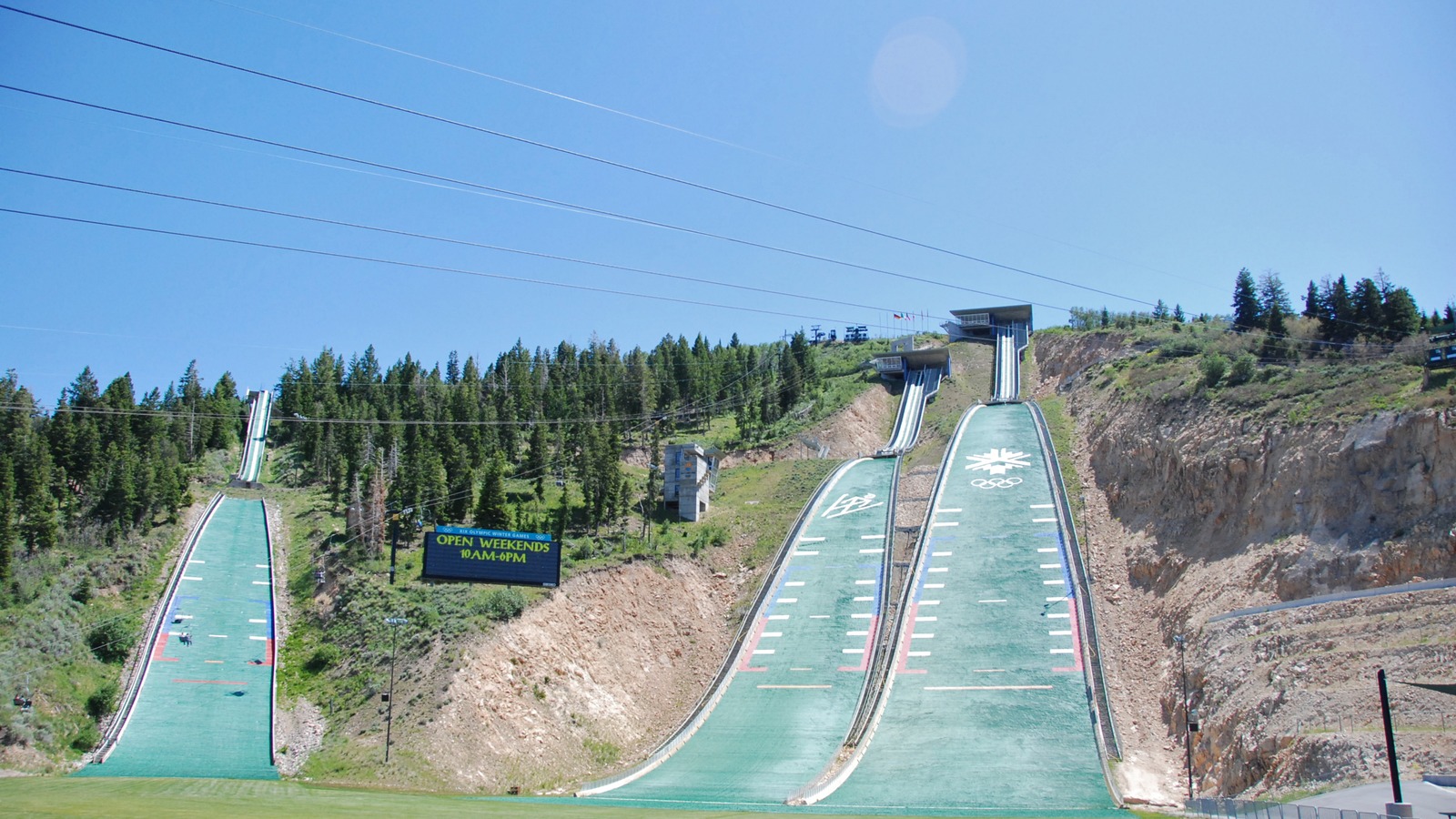 Ski jumps at Utah Olympic Park in Park City