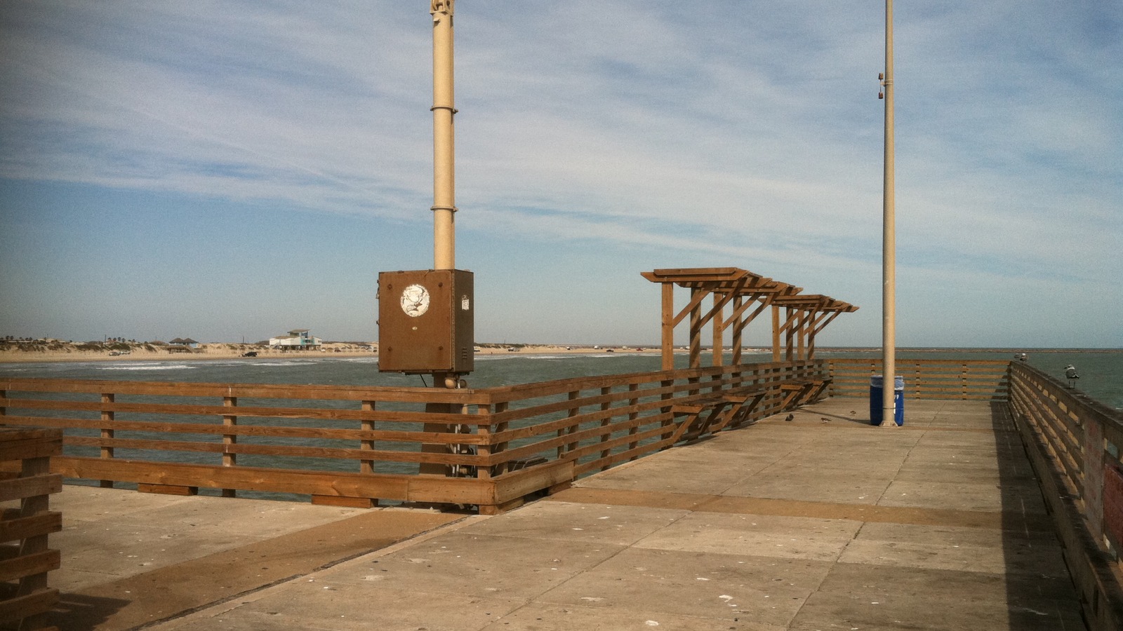 Horace Caldwell Pier extending into the Gulf at Port Aransas