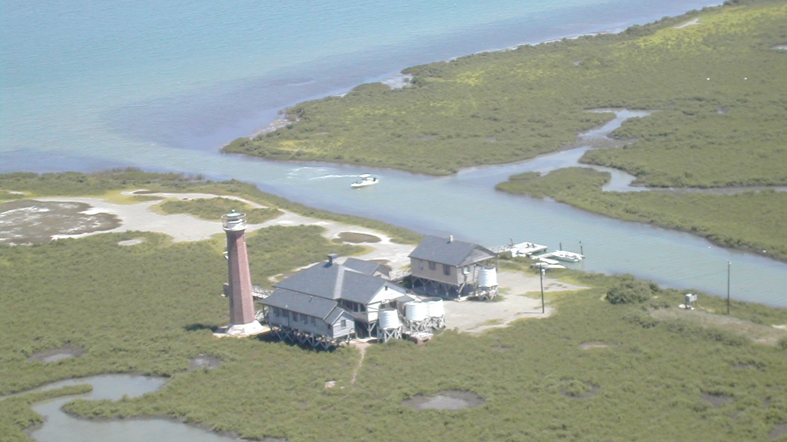 Lydia Ann Lighthouse beside the Lighthouse Lakes paddling area