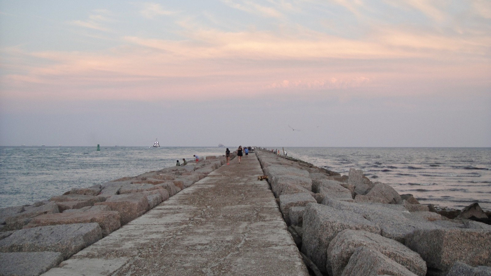 Port Aransas South Jetty extending into the Gulf of Mexico