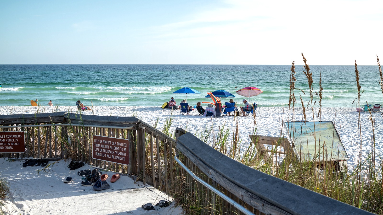 Beach and boardwalk at Topsail Hill Preserve State Park