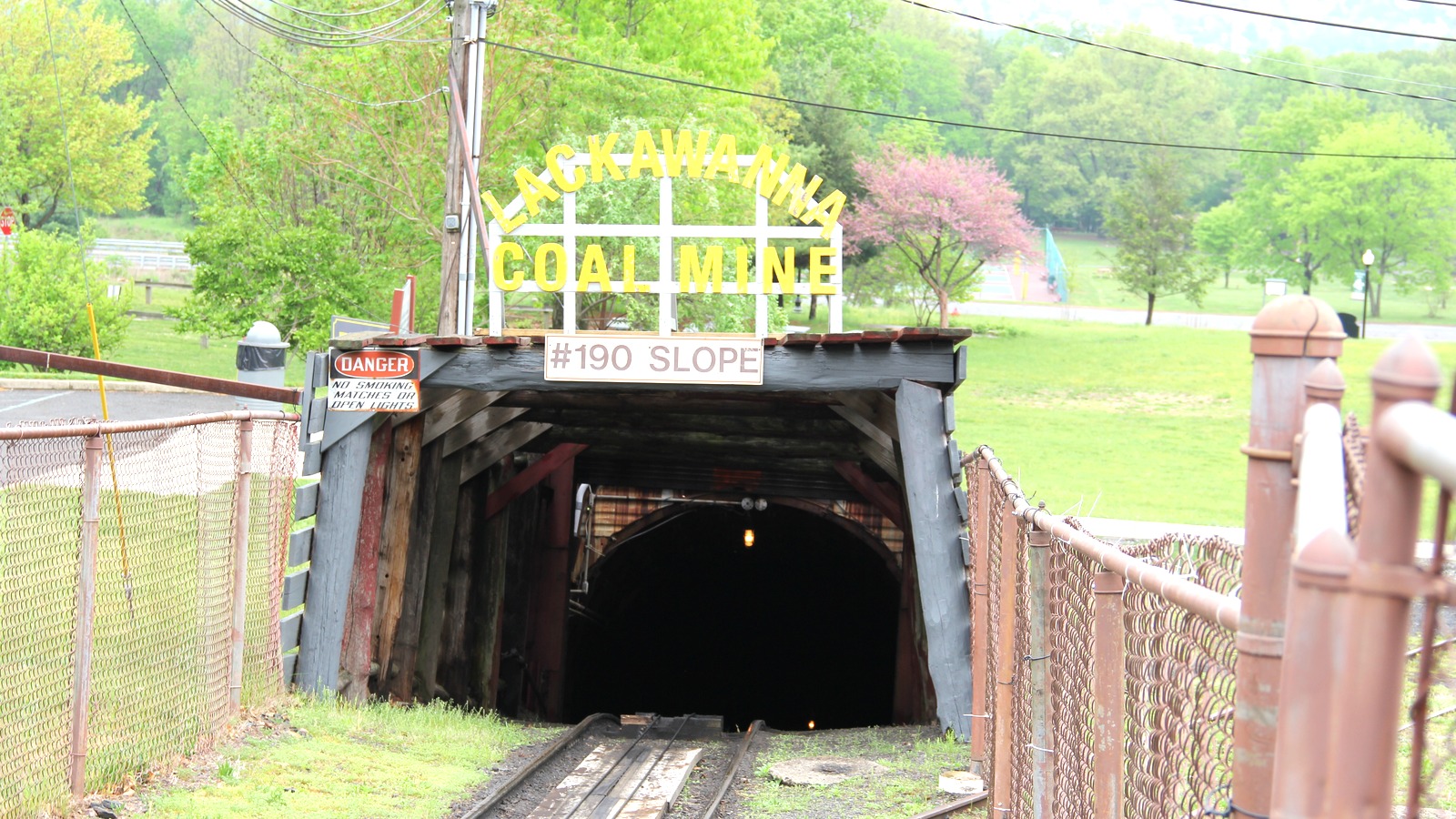 Visitors entering the Lackawanna Coal Mine Tour