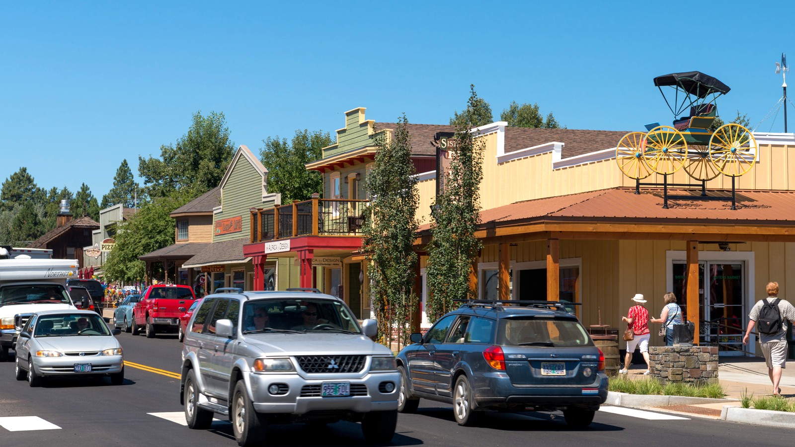 Commercial buildings in downtown Sisters, Oregon