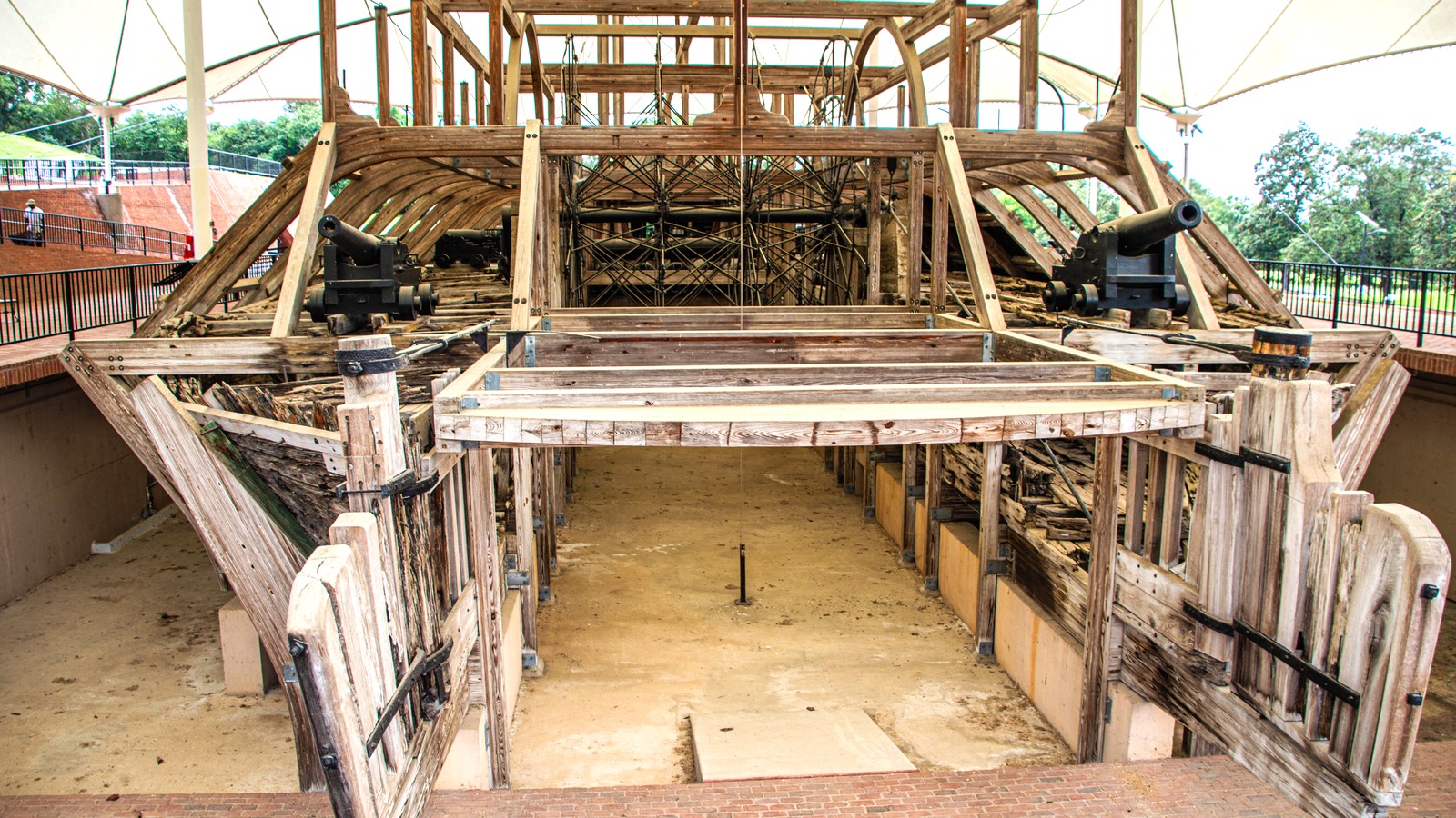 USS Cairo ironclad under its protective canopy