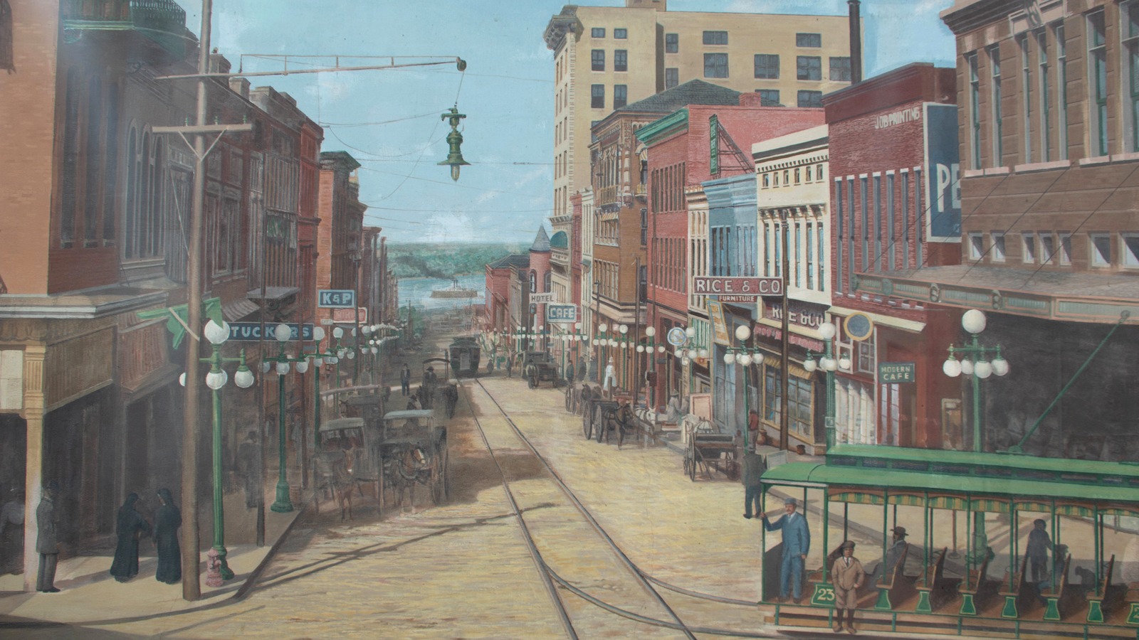 Levee wall murals along the Vicksburg riverfront