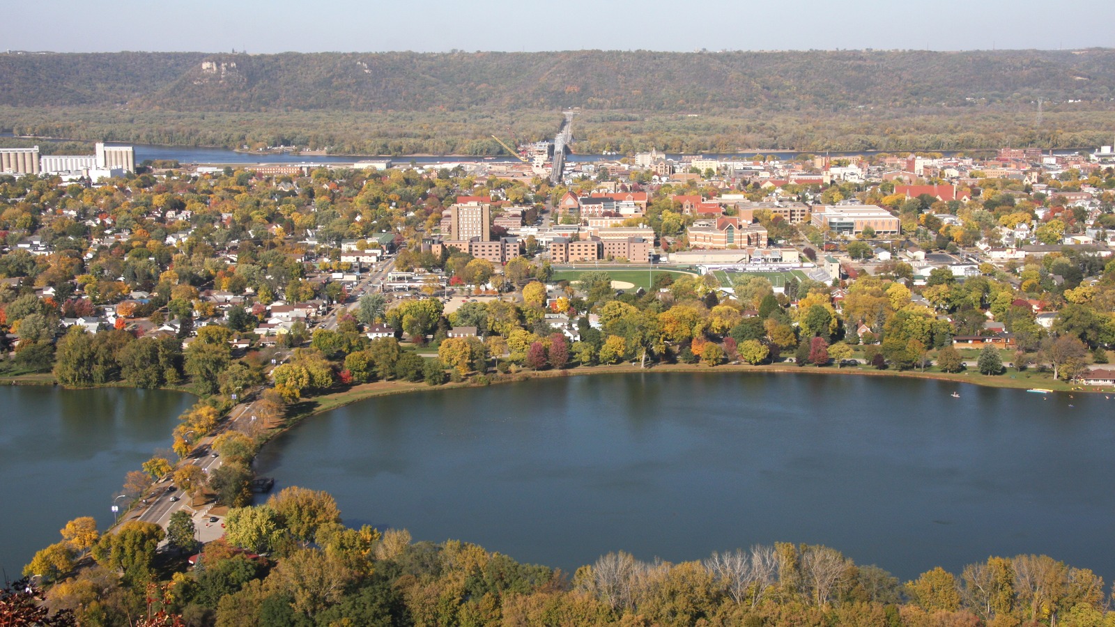 Winona, Lake Winona and the Mississippi River valley seen from Garvin Heights