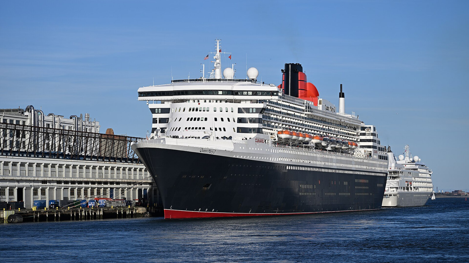 Queen Mary 2 docked at Flynn Cruiseport Boston