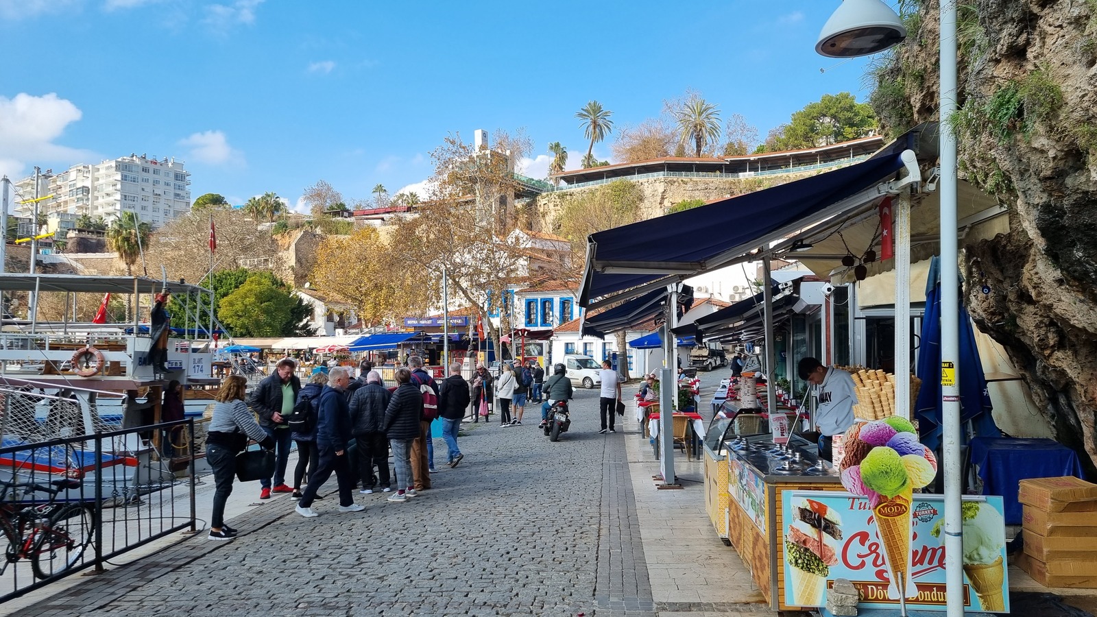 The old harbor and cliffs in Antalya