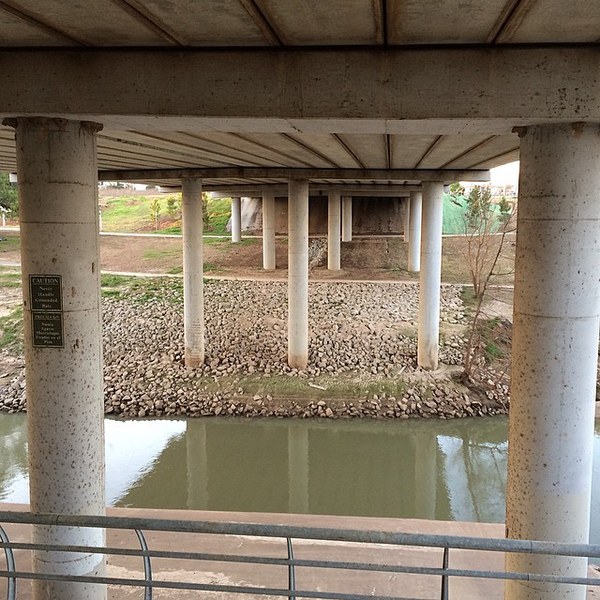 The Waugh Drive bridge over Buffalo Bayou where Houston's bat colony roosts