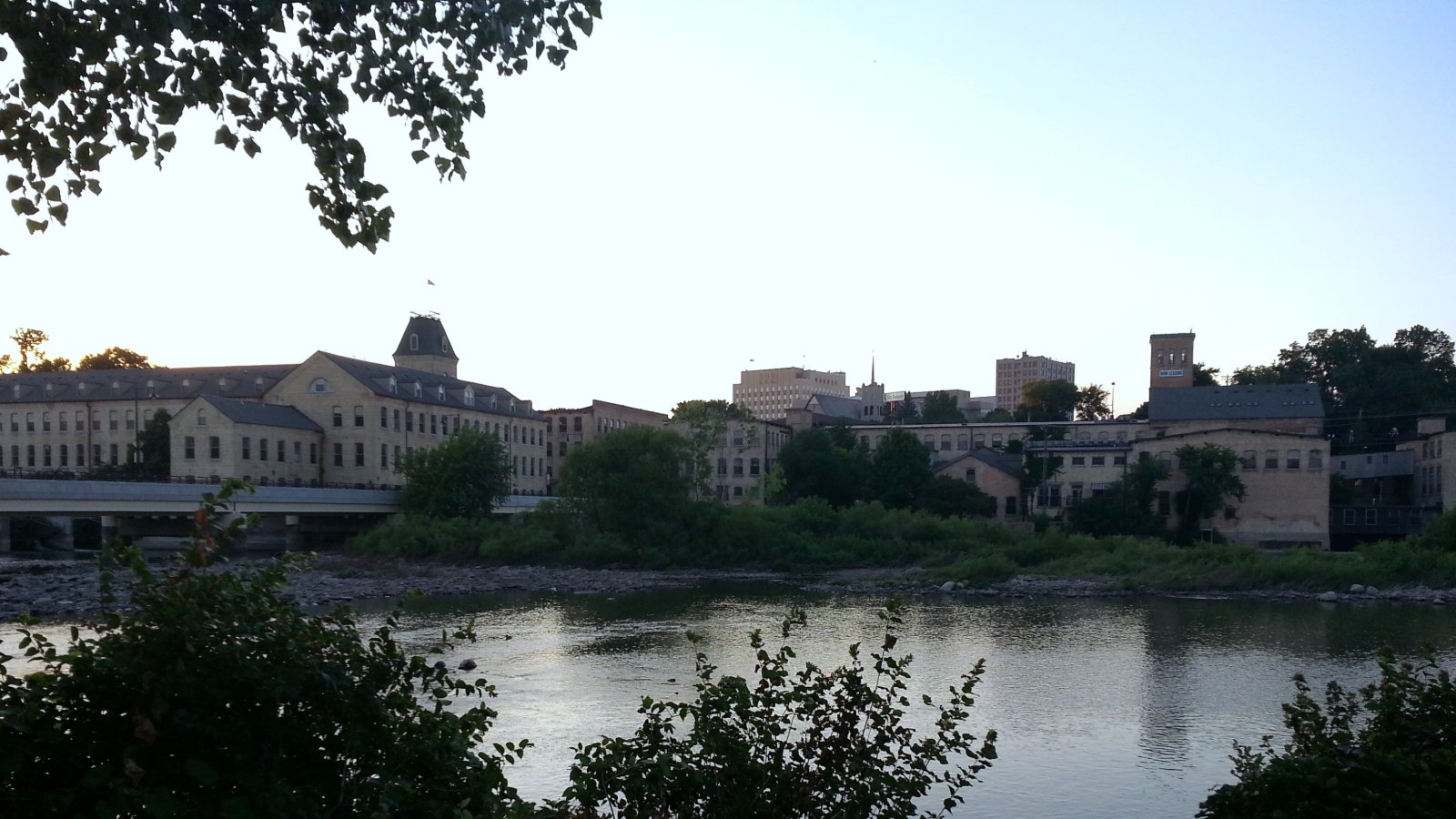 The downtown Appleton skyline seen across the Fox River in Wisconsin