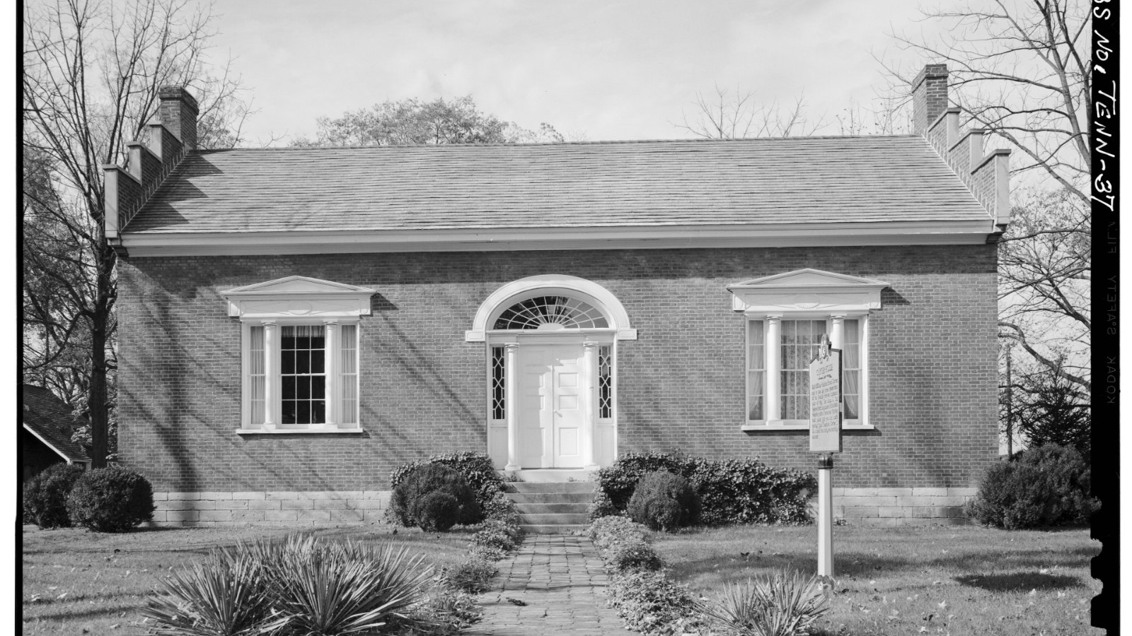 The east front elevation of the Carter House on Columbia Avenue in Franklin, Tennessee