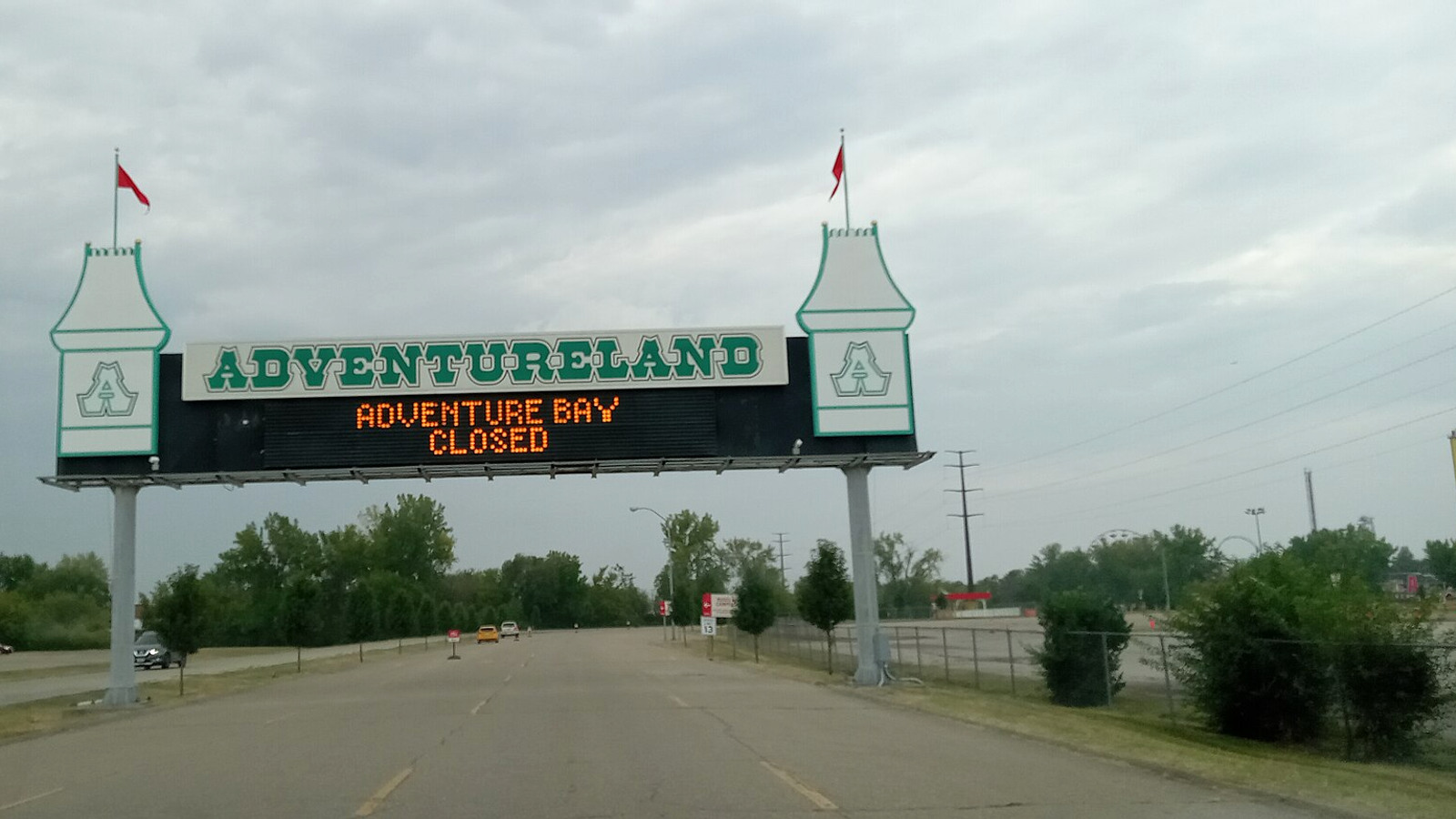 Adventureland Iowa entrance and attraction setting