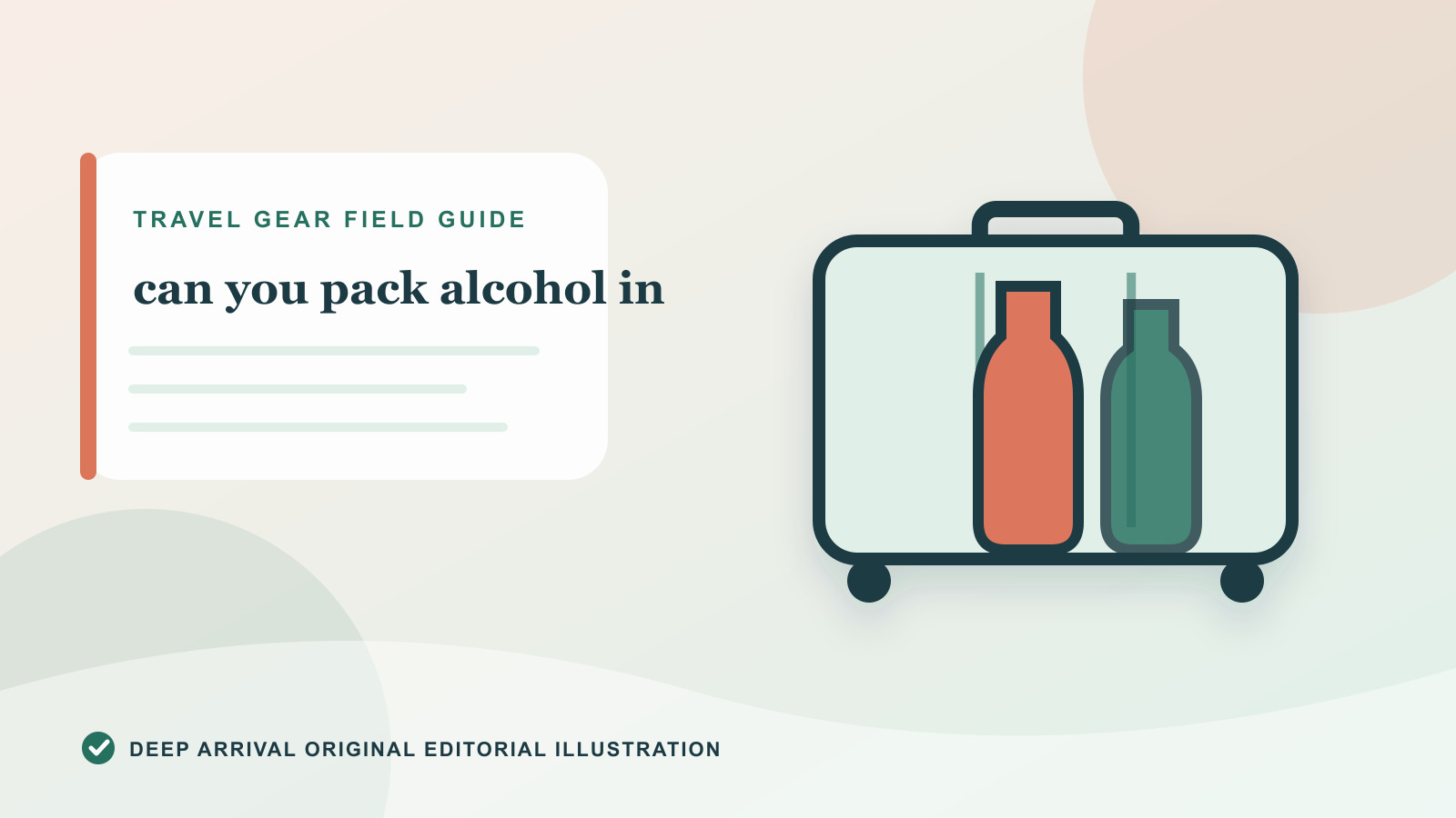 Original editorial illustration for Can You Pack Alcohol in Checked Luggage?