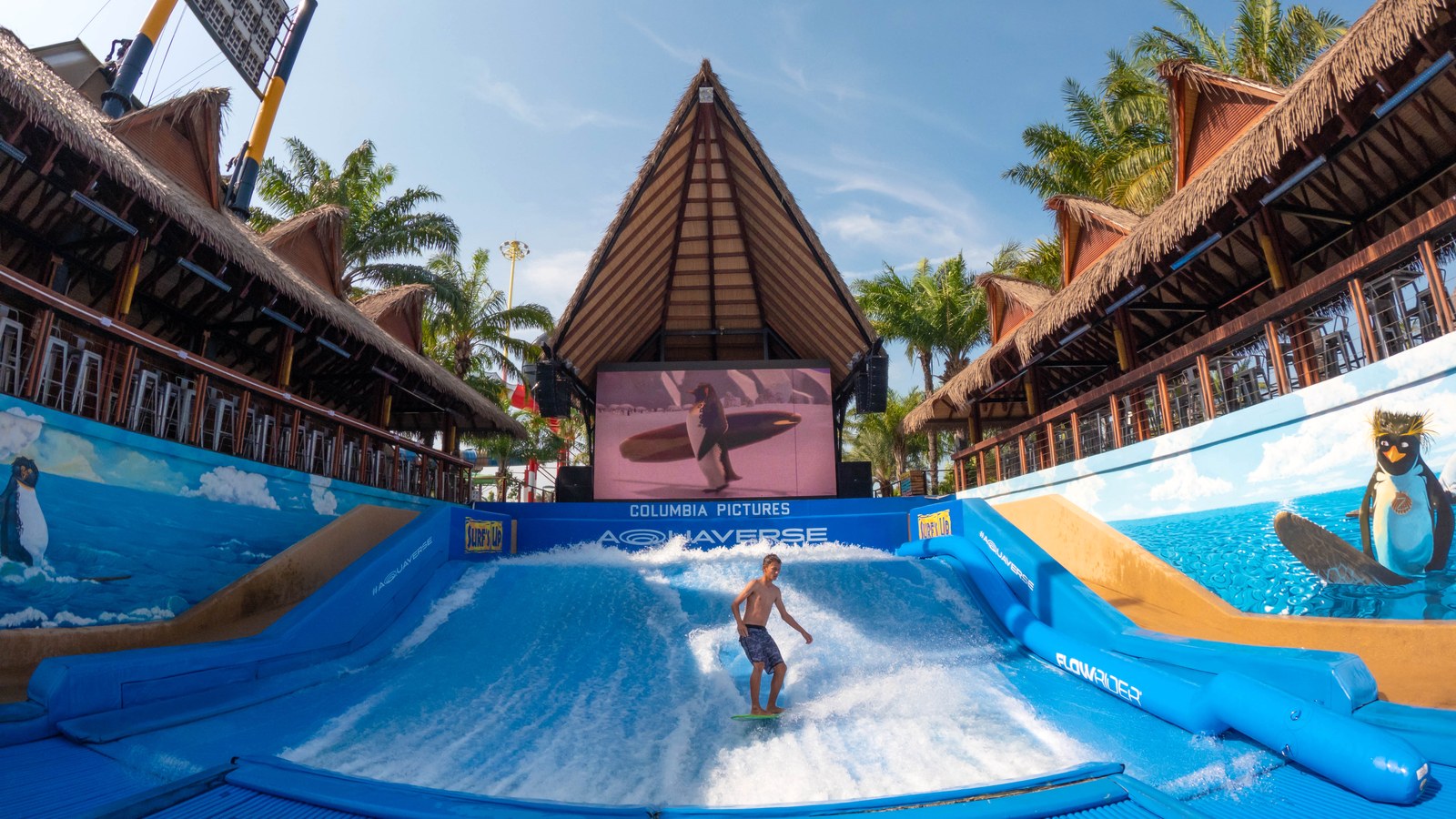Surf's Up flowrider at Columbia Pictures Aquaverse