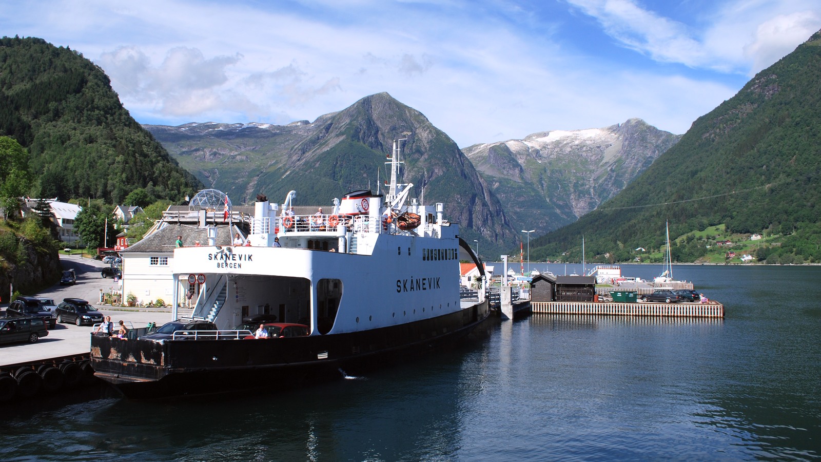 Historical photograph from a Bergen to Flåm fjord ferry journey near Balestrand