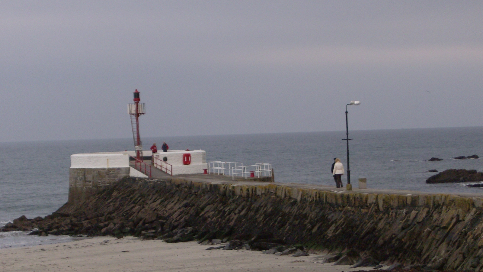 Banjo Pier extending into the sea at Looe, Cornwall.