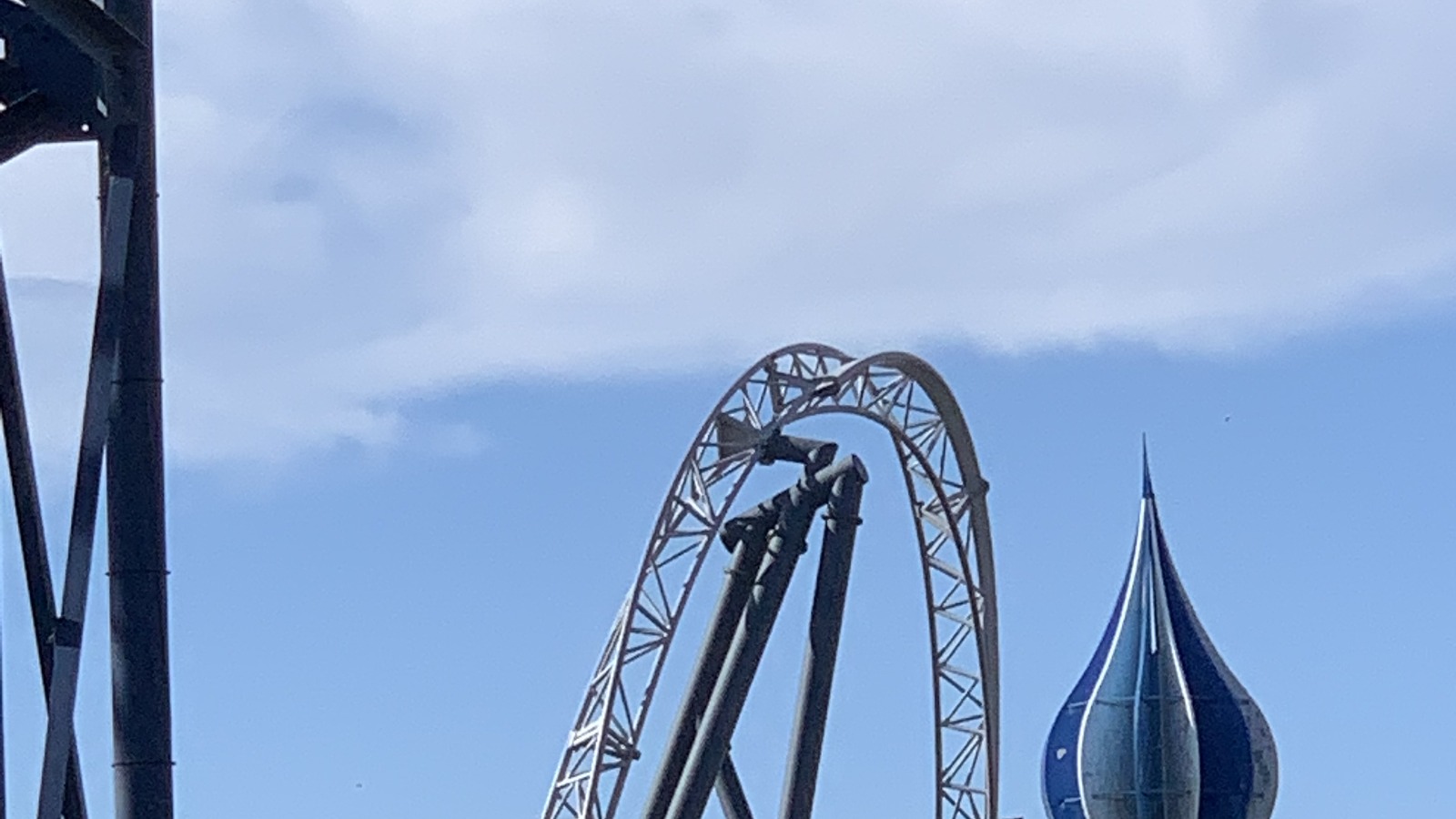 Coaster track and Pleasure Beach structures in Blackpool
