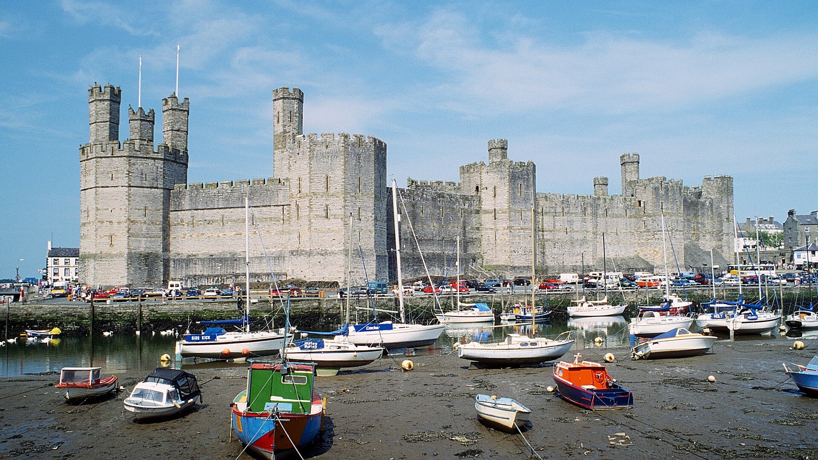 Stone towers and walls of Caernarfon Castle