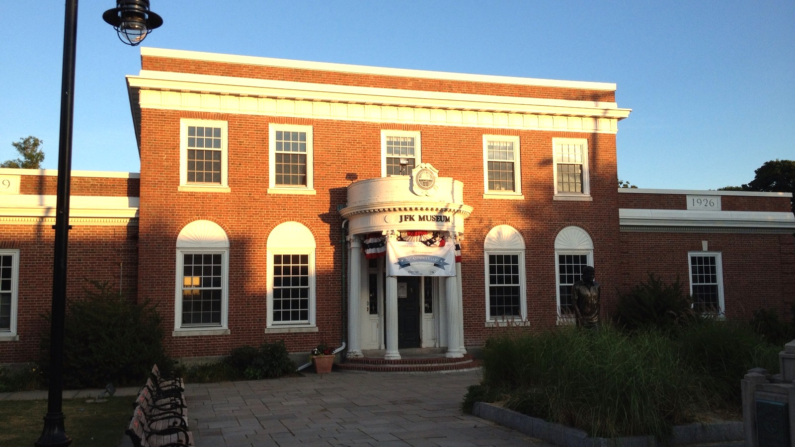 Brick facade of the John F. Kennedy Hyannis Museum