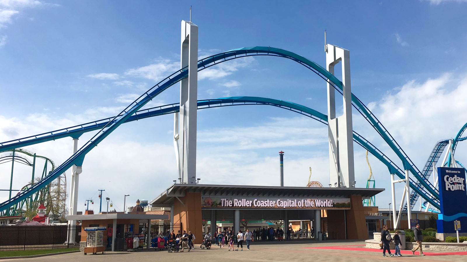 Main entrance gates at Cedar Point in Sandusky, Ohio