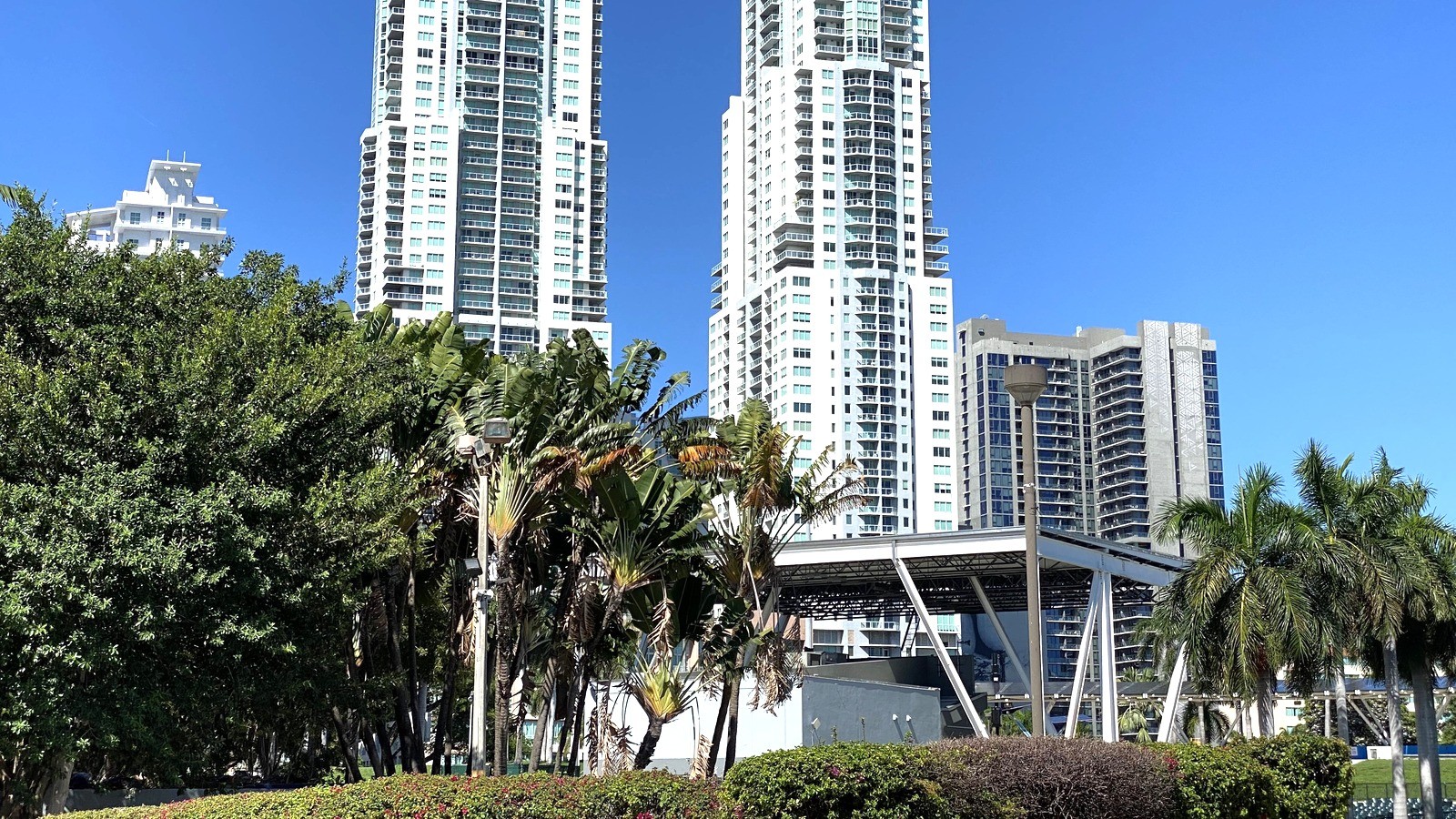 Bayfront Park and the downtown Miami skyline