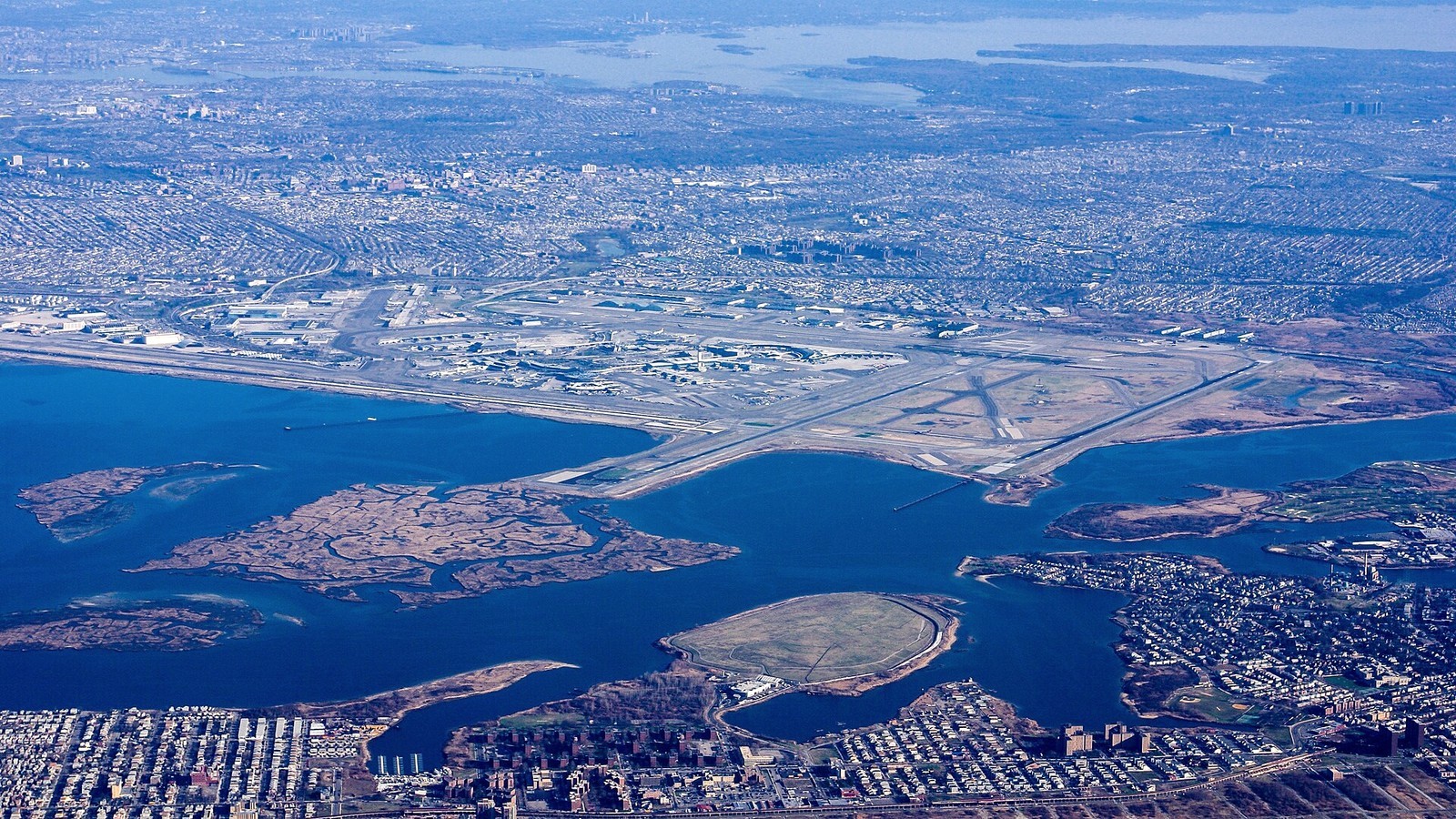 Aerial view of John F. Kennedy International Airport in New York City