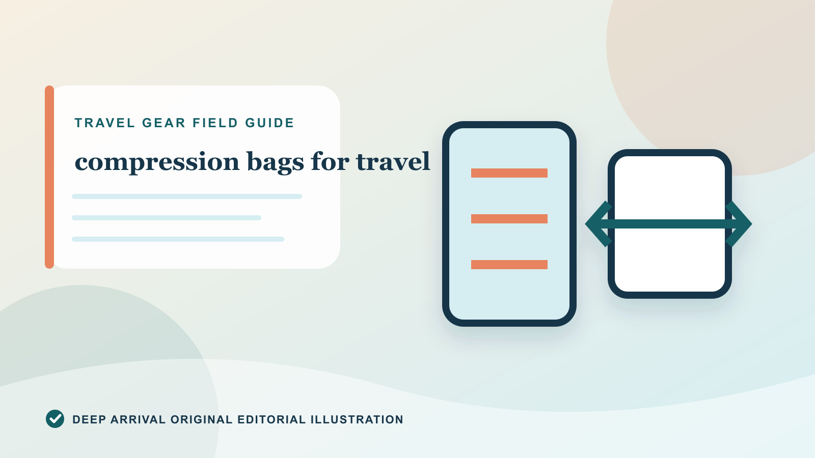 Original editorial illustration for Compression Bags for Travel: Types and Tradeoffs