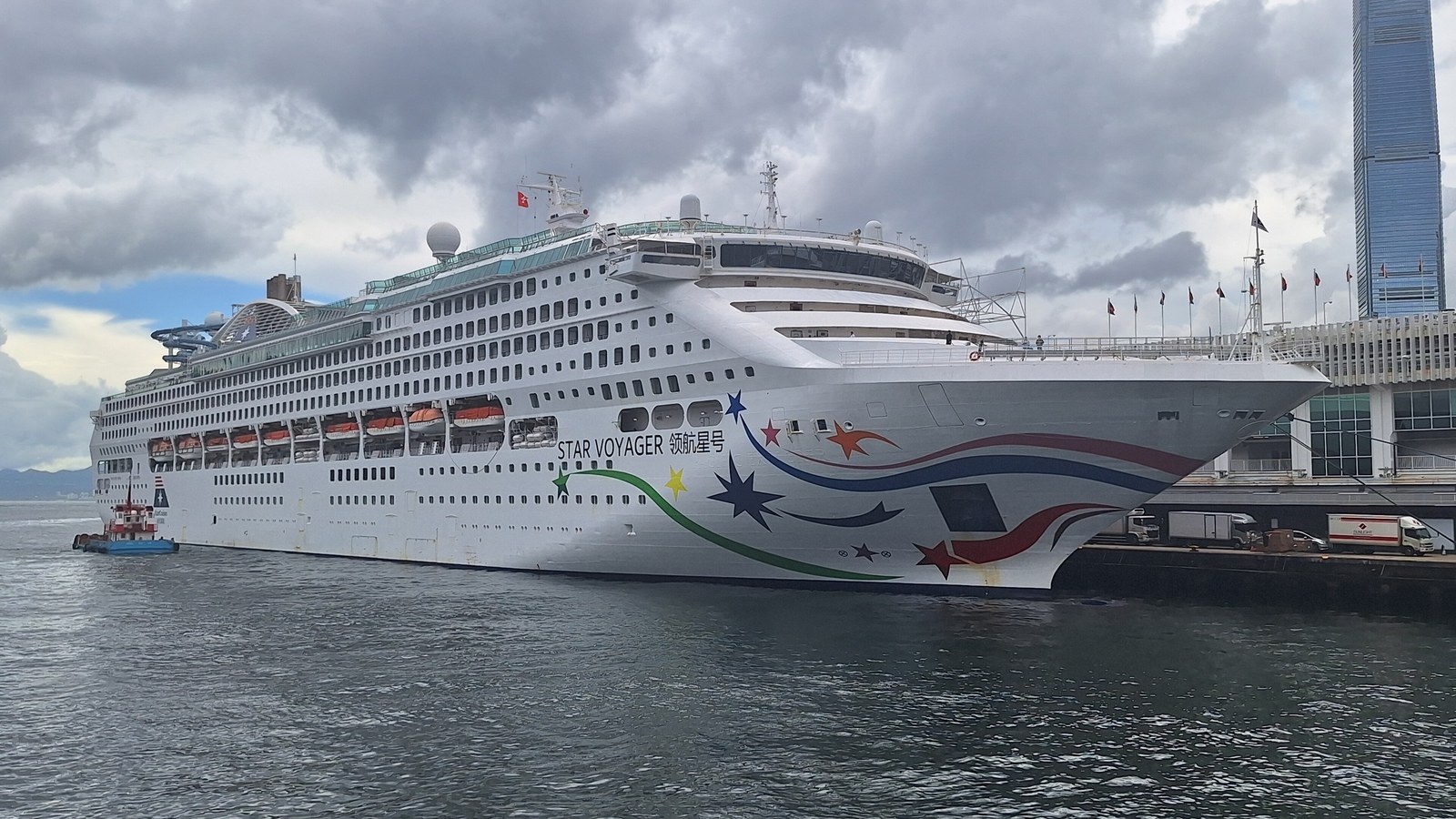 StarCruises' Star Voyager berthed at Ocean Terminal in Hong Kong in June 2025, not at Jakarta or Singapore