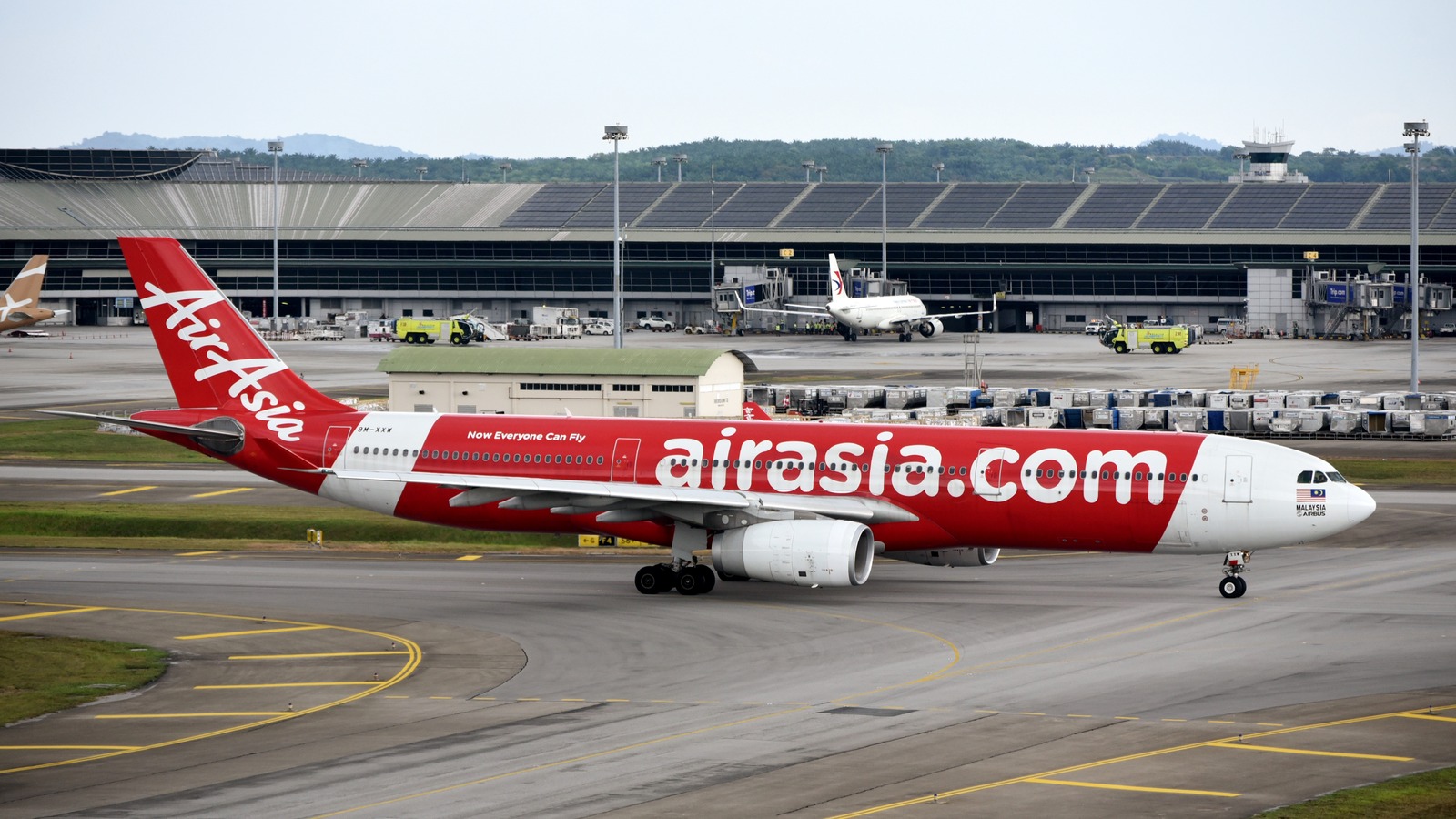 An AirAsia X Airbus A330 taxiing at Kuala Lumpur International Airport
