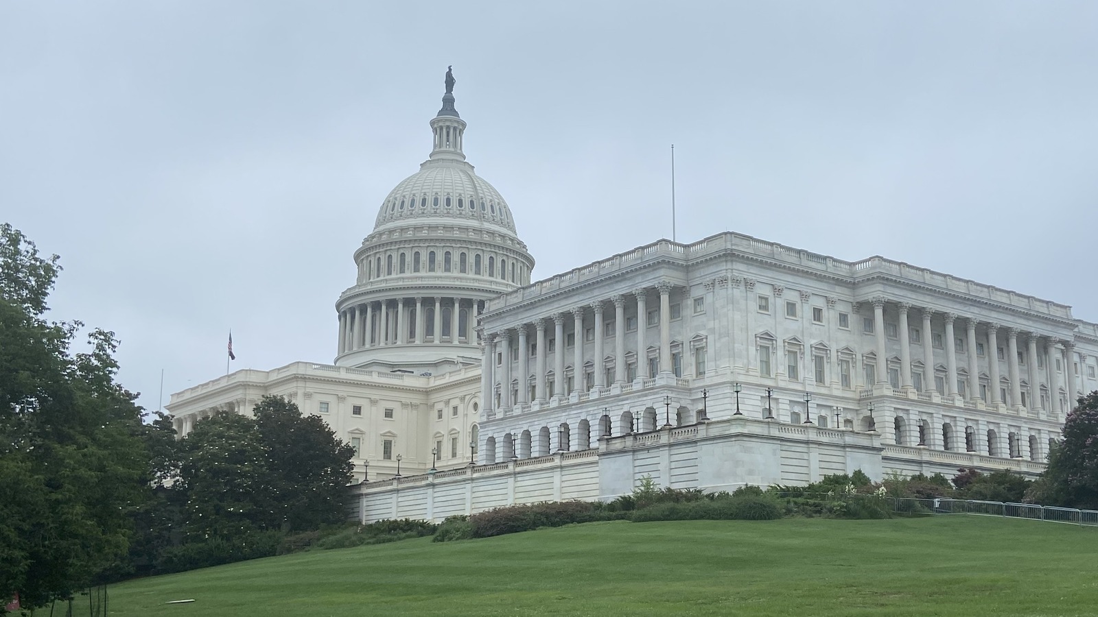 Wide daytime view of the United States Capitol building in Washington