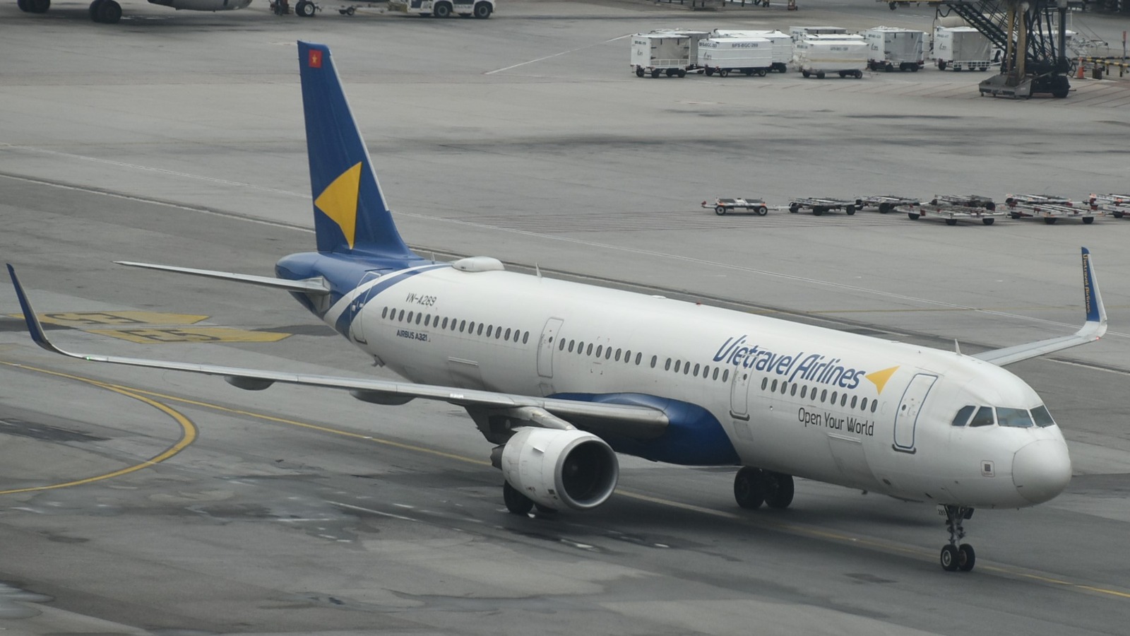 Vietravel Airlines Airbus A321 aircraft taxiing at an airport
