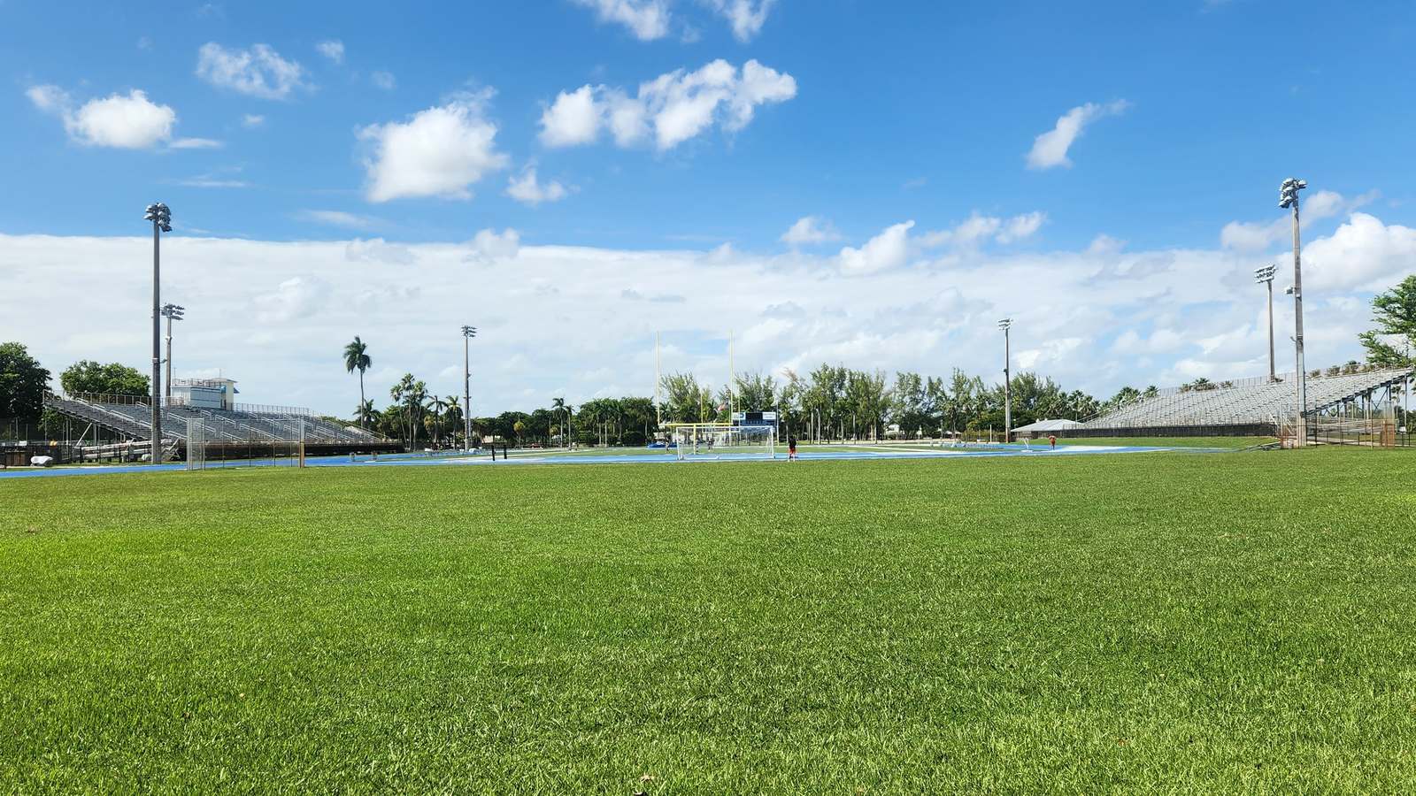 Tropical Park Stadium and fields in Miami under a bright sky, the 2026 home of House of Horror Haunted Carnival.