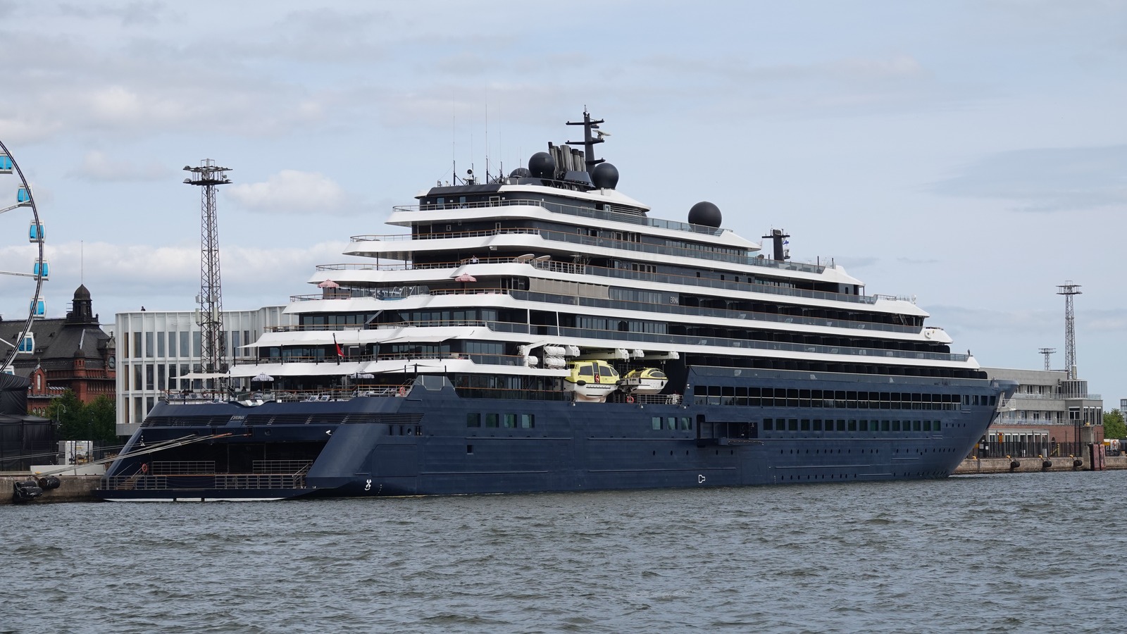 Ritz-Carlton yacht Evrima at Helsinki in July2026, a file photo
