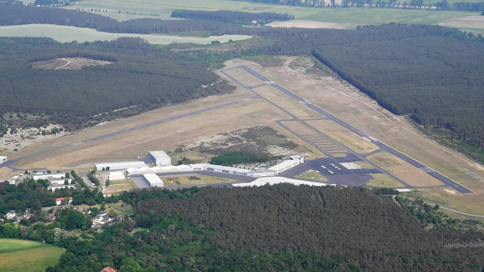 Schönhagen airfield south of Berlin photographed May22 2023; historical destination context, not VINI aircraft or the October2026 launch.