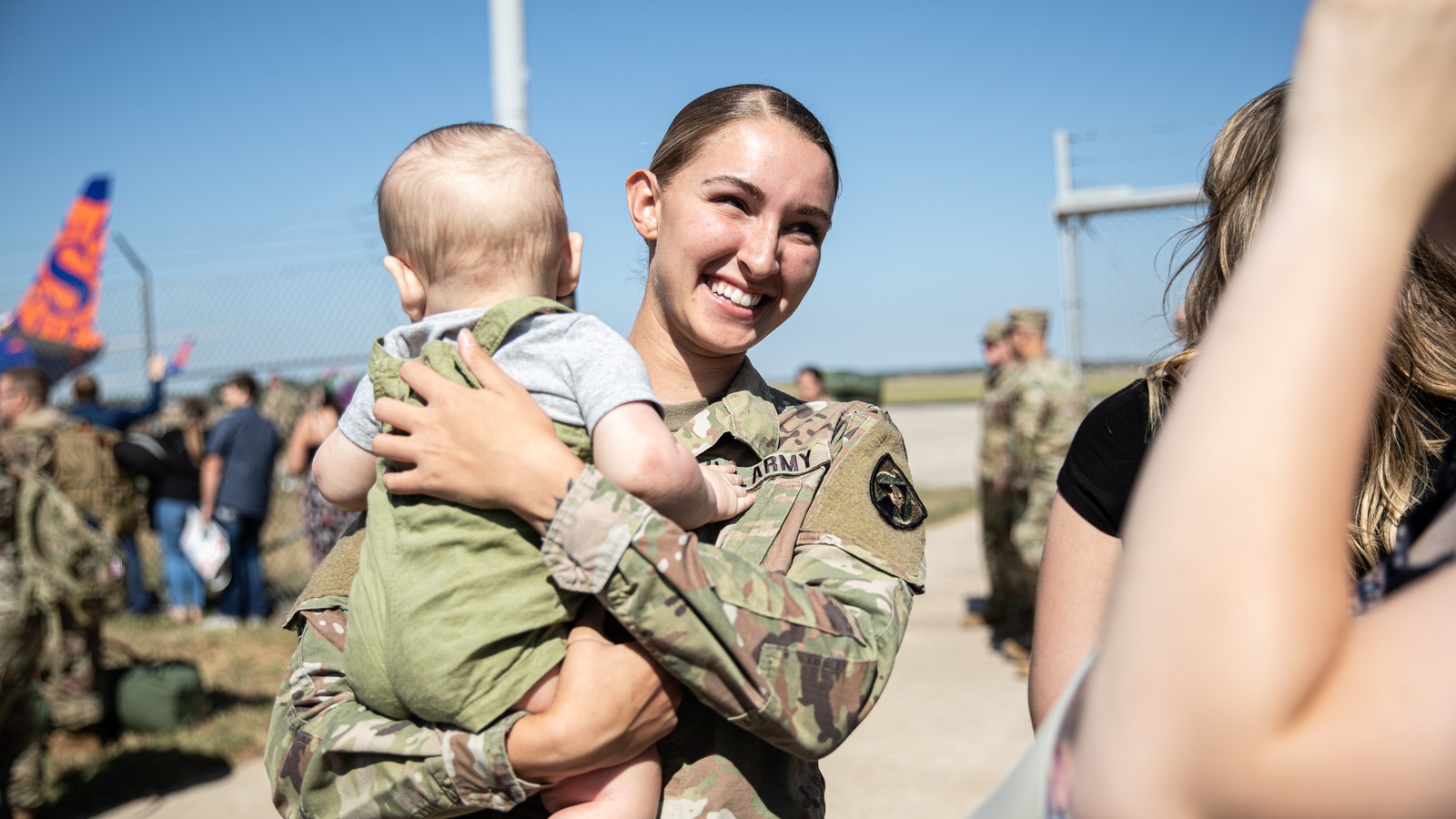 A National Guard welcome-home ceremony on the apron at Waterloo Regional Airport in Iowa, the same airfield hosting October TSA PreCheck enrollment
