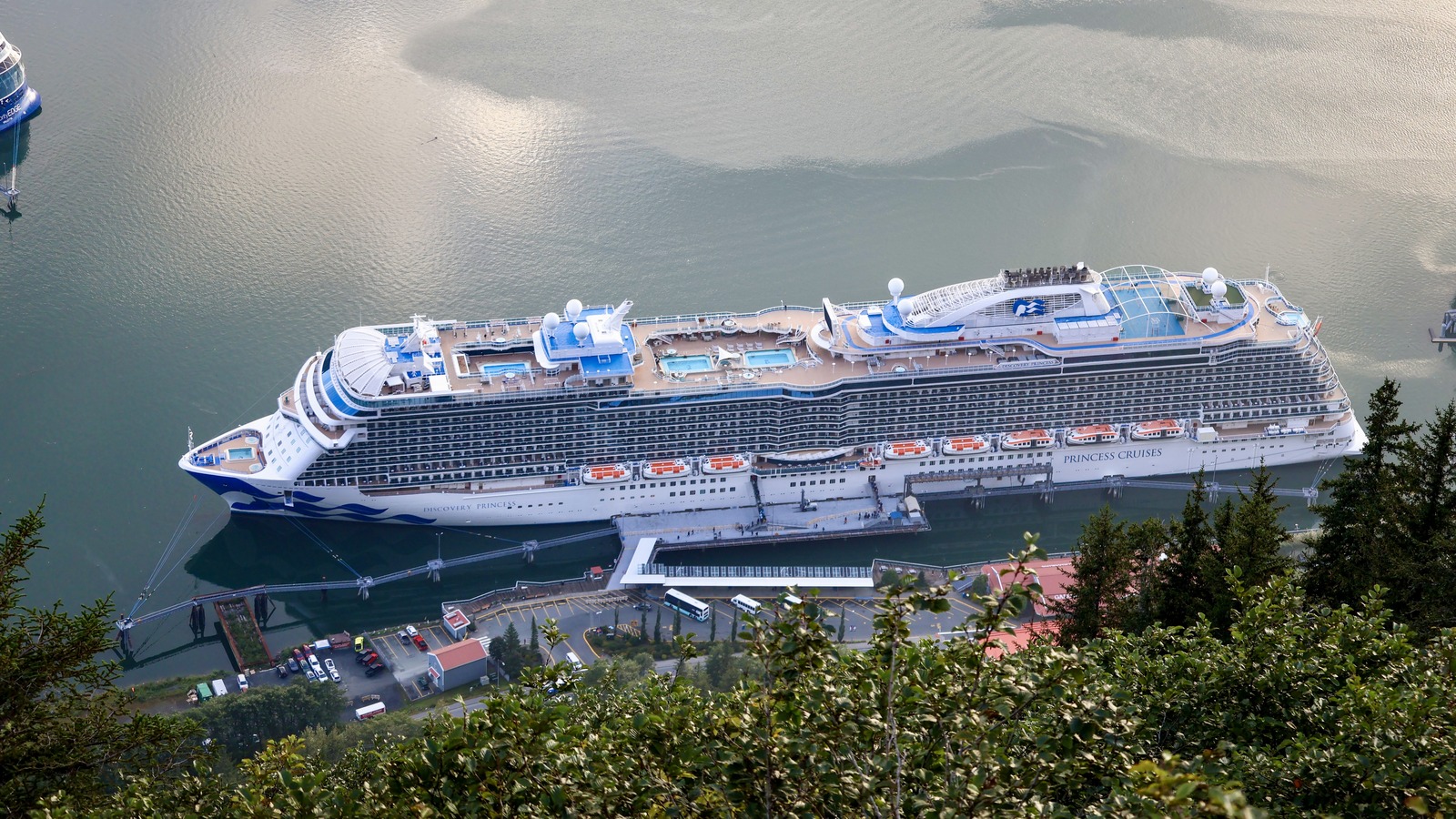 Discovery Princess cruise ship docked in Juneau, Alaska