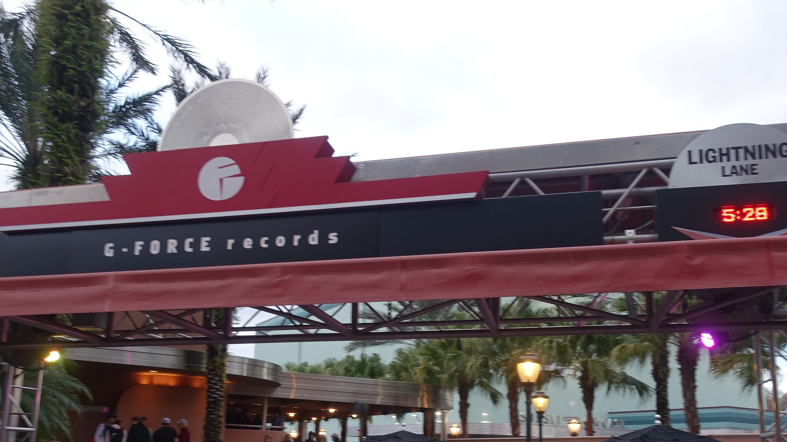 G-Force Records entrance marquee at Rock n Roller Coaster in Disney's Hollywood Studios