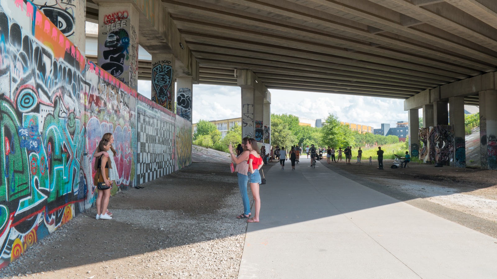 Atlanta BeltLine Eastside Trail passing beneath Freedom Parkway in Atlanta