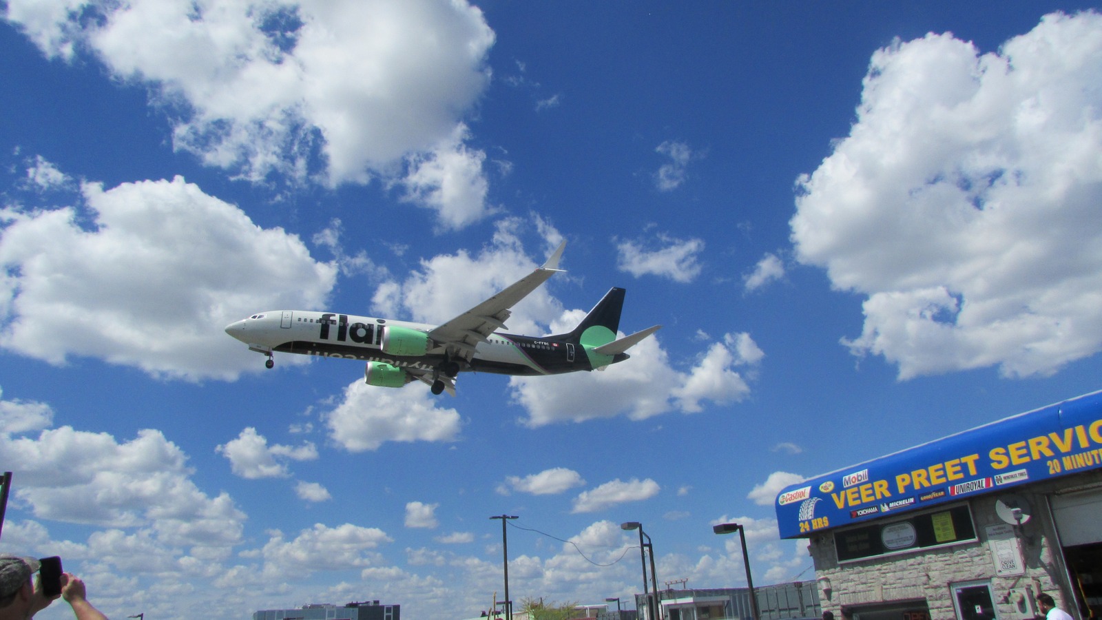 Flair Airlines Boeing 737 landing at Toronto Pearson International Airport