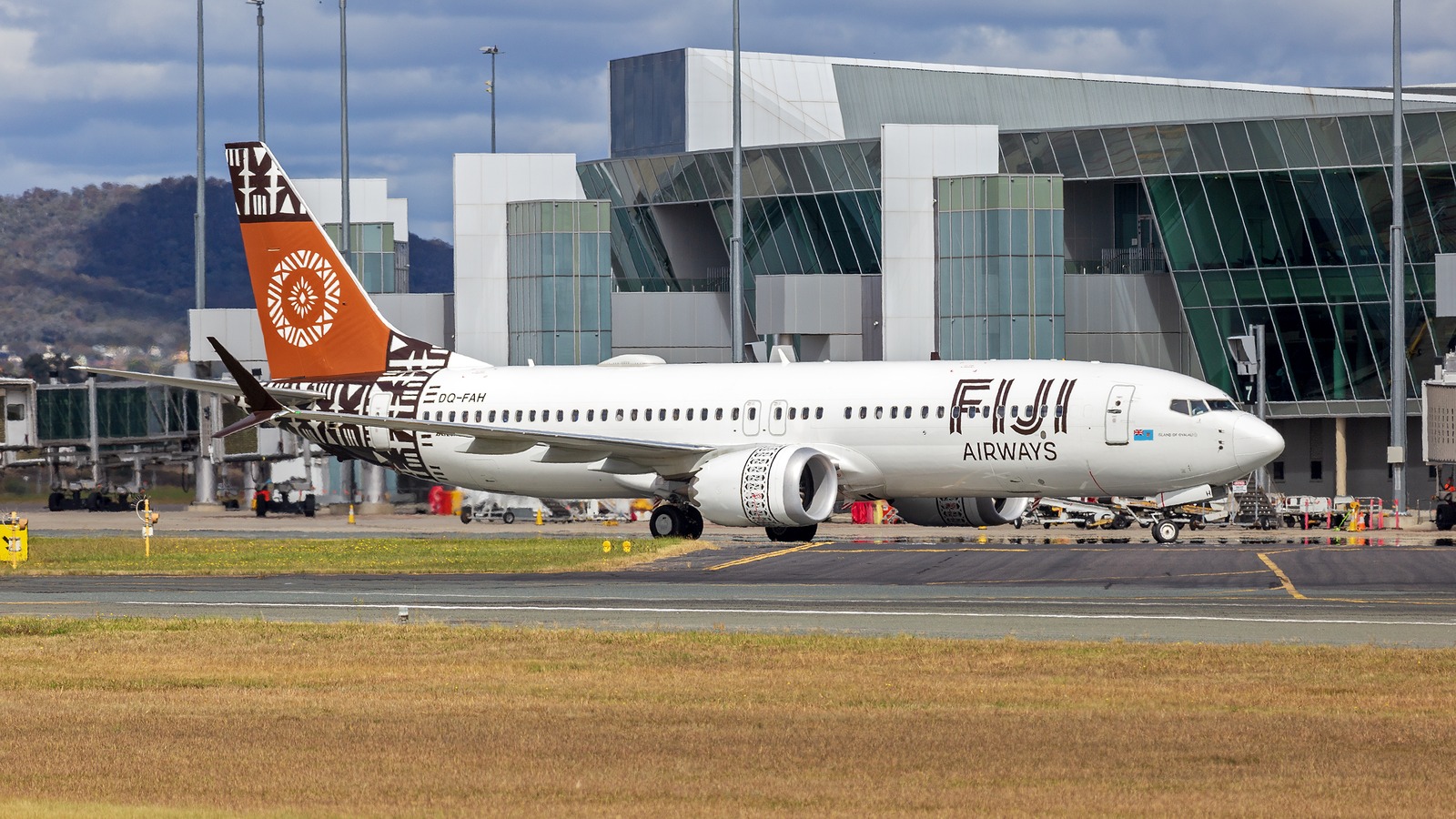 Fiji Airways Boeing 737 MAX 8 taxiing at Canberra Airport