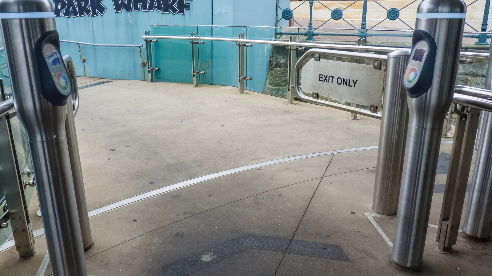 Fixed Opal card readers at Milsons Point ferry wharf in Sydney
