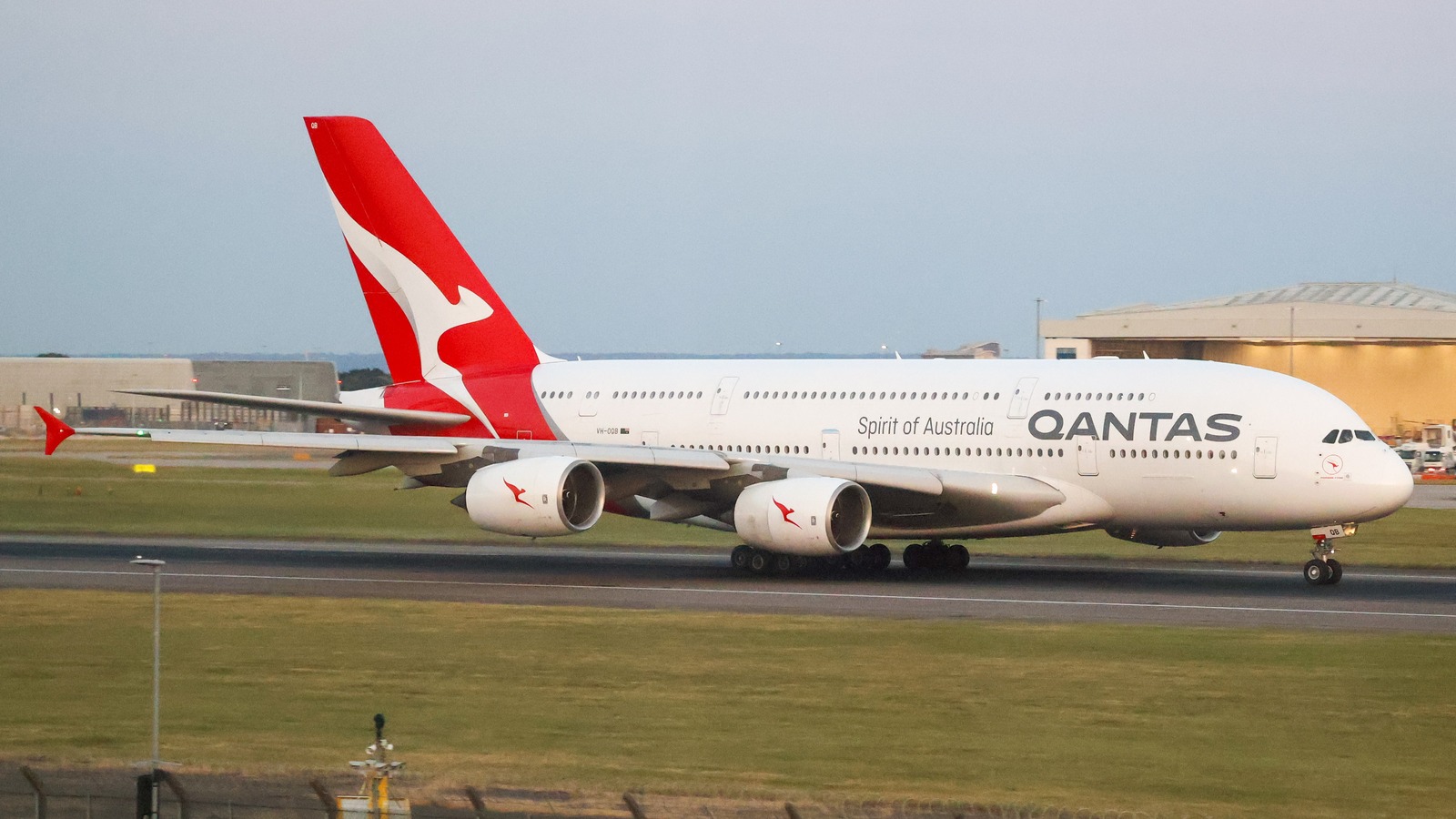 Qantas Airbus A380 operating QF2 at London Heathrow