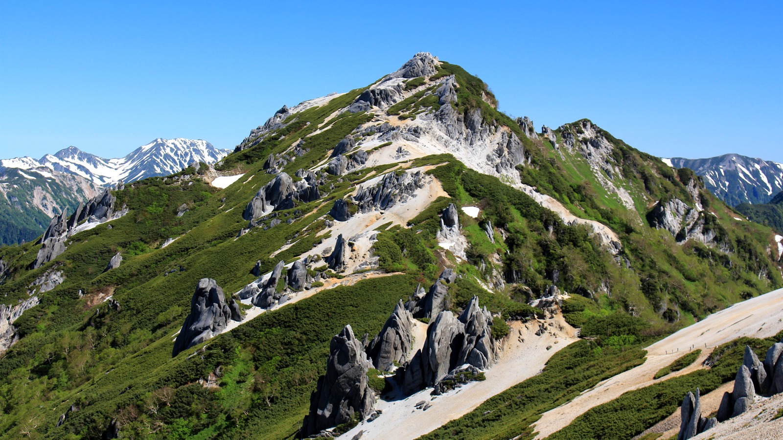 Archive view of Mount Tsubakuro from Enzanso in Nagano, photographed in June 2015