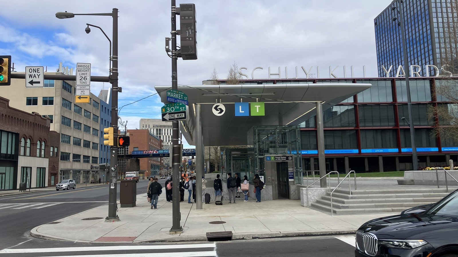 Daytime exterior of the Drexel Station at 30th Street SEPTA entrance in Philadelphia