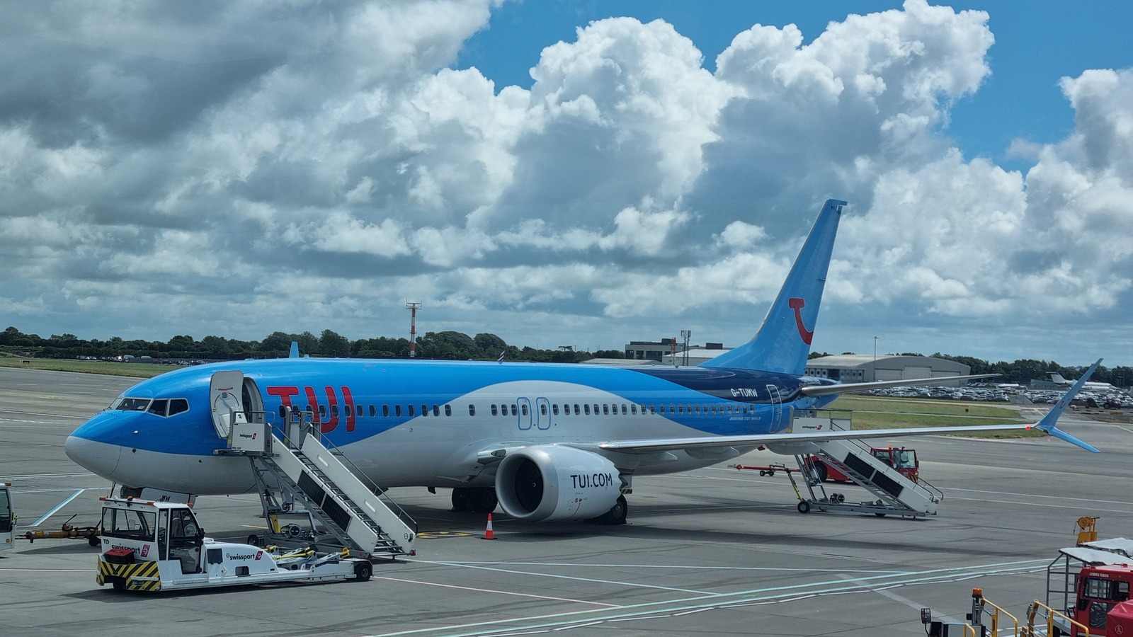 TUI Airways Boeing 737 MAX 8 G-TUMW at Bristol Airport in July 2024