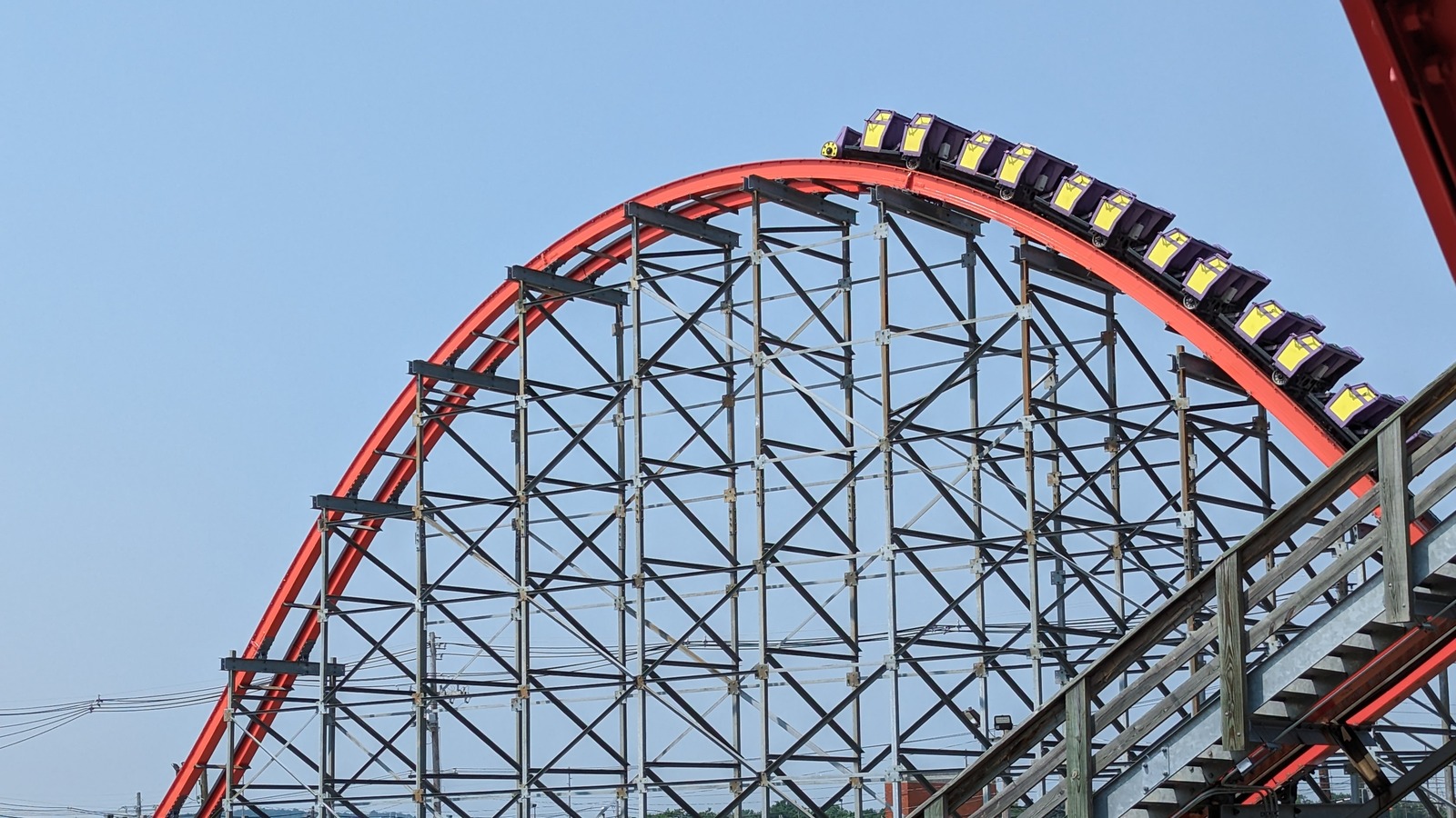 Storm Chaser coaster at Kentucky Kingdom in a June 2023 file photograph, not a festival ride-availability guarantee
