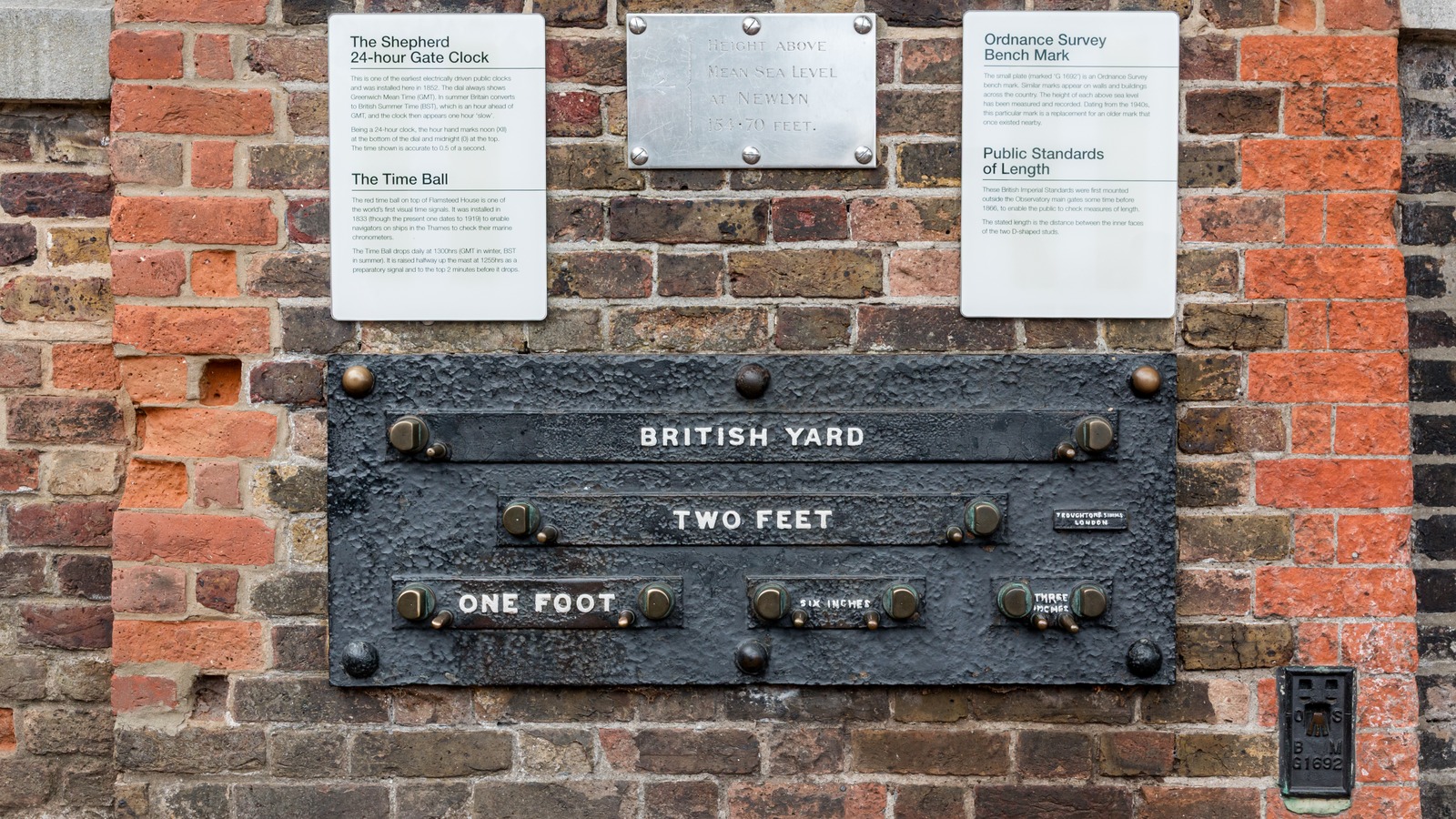 Shepherd Gate Clock on the exterior wall of the Royal Observatory Greenwich in London