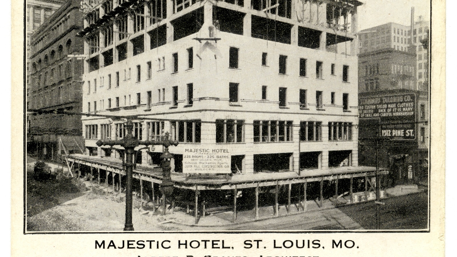 Historic Majestic Hotel building at 1019 Pine Street in St. Louis, now Le Méridien St. Louis Downtown